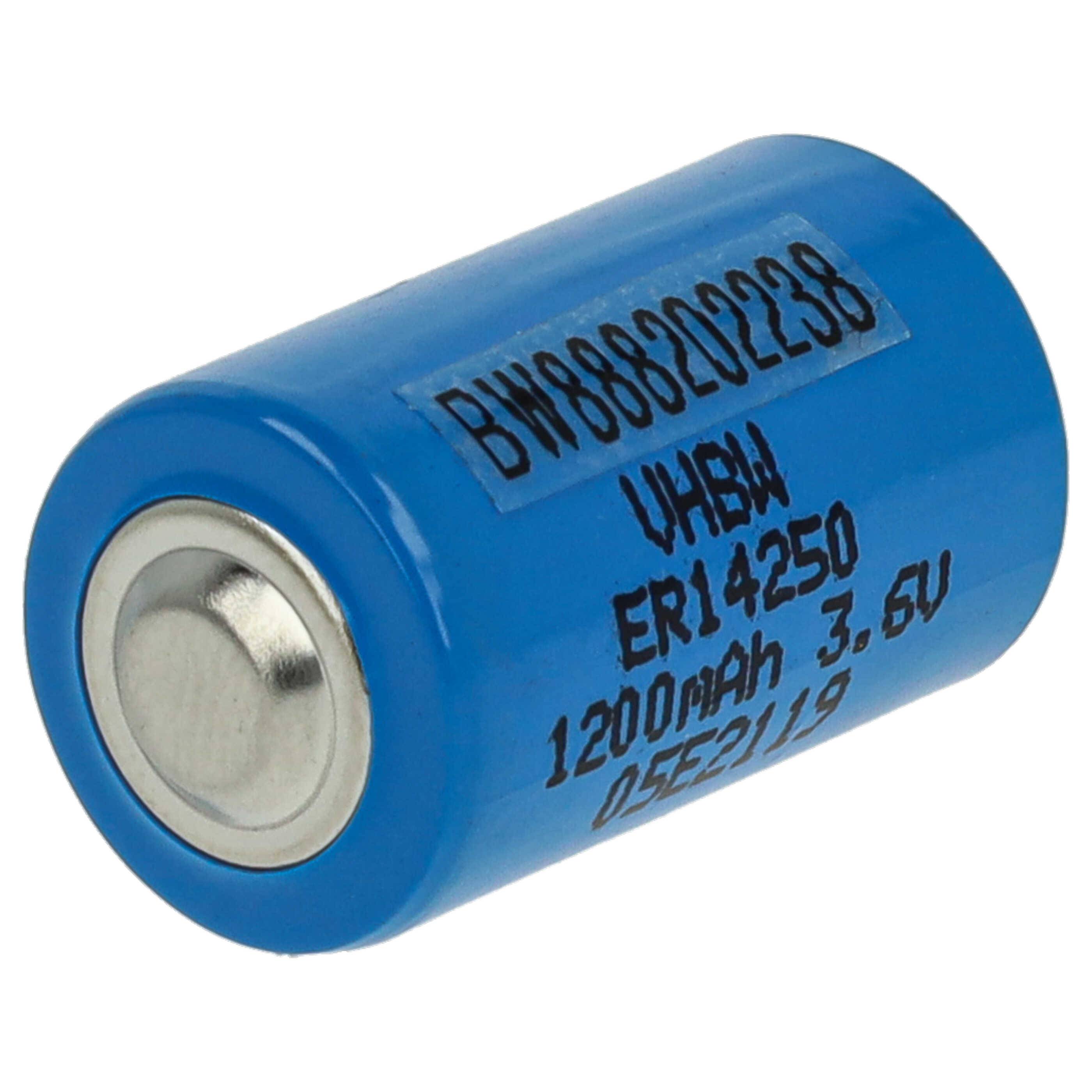 vhbw 10x ER14250 Rundzellenbatterien Ersatz für 6135-99-770-2535, 6ES59800MA11 - Spezialbatterien (1200mAh, 3,6V, Li-SOCl2)