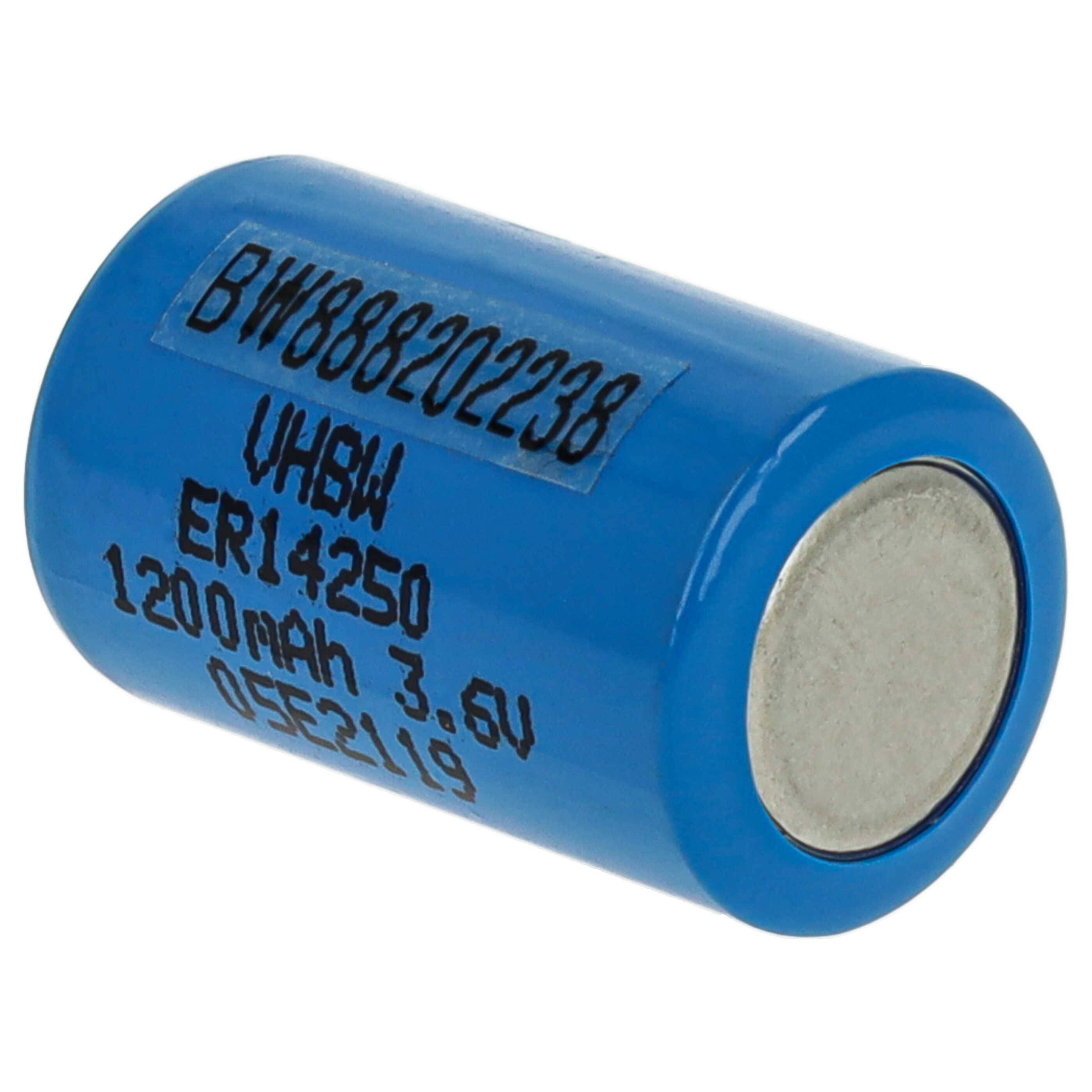 vhbw 10x ER14250 Rundzellenbatterien Ersatz für 6135-99-770-2535, 6ES59800MA11 - Spezialbatterien (1200mAh, 3,6V, Li-SOCl2)