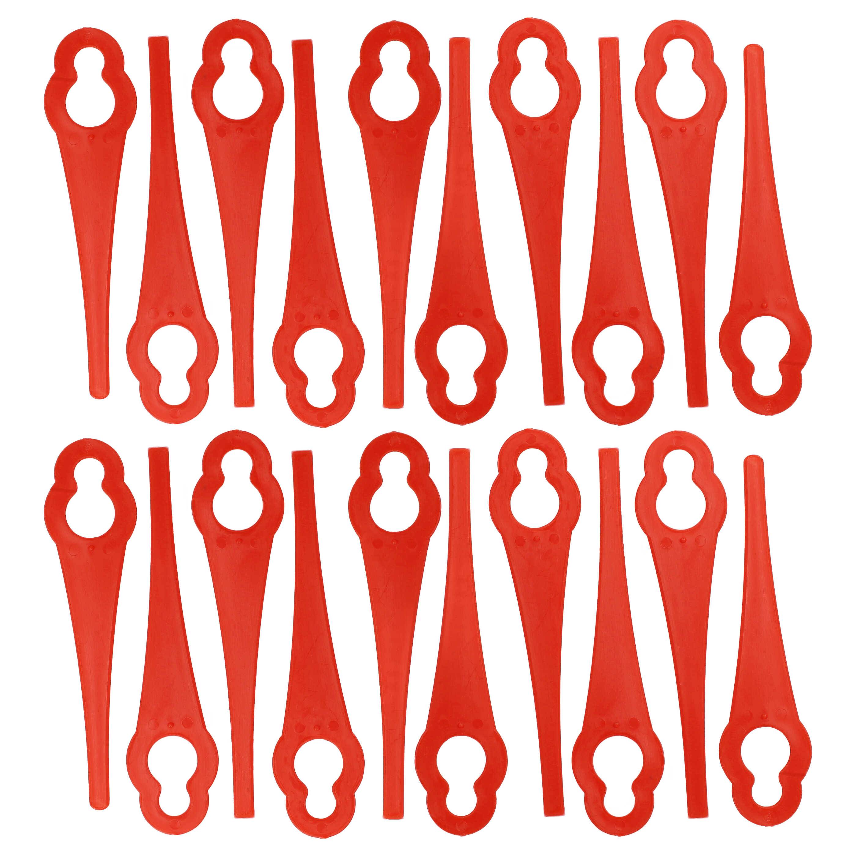 vhbw 20x Ersatz-Messer kompatibel mit Einhell GATE 18 Li, GC-BG-CT 18/1 Li Rasentrimmer - Ersatzklinge Rot, Nylon / Kunststoff