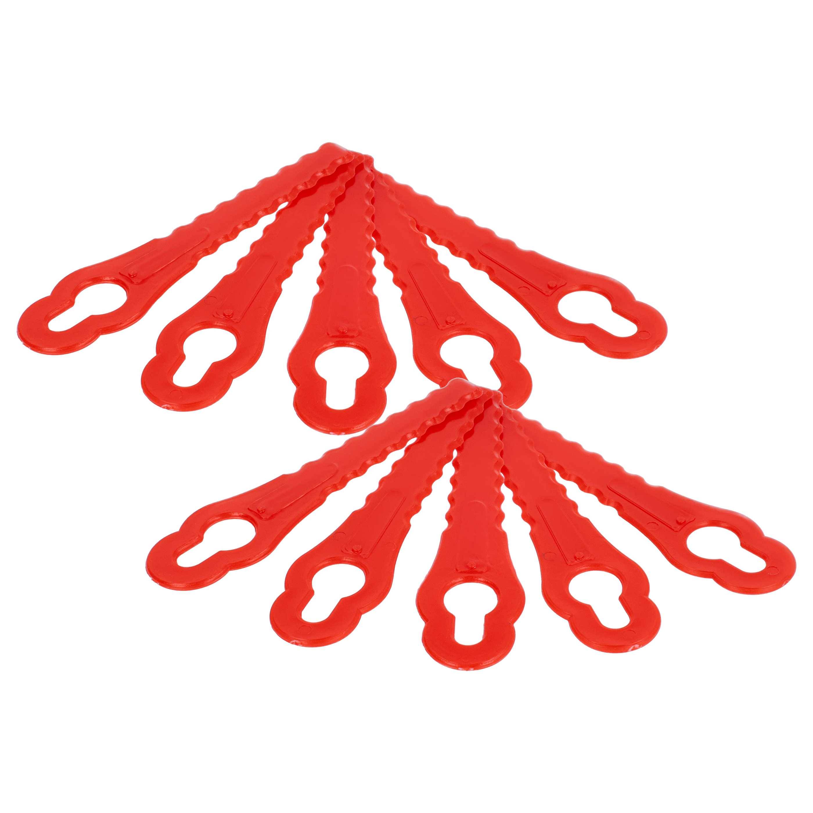vhbw 10x Ersatz-Messer kompatibel mit Einhell RG-CT 18/1 Rasenmäher - Ersatzklinge Rot, Polyamid