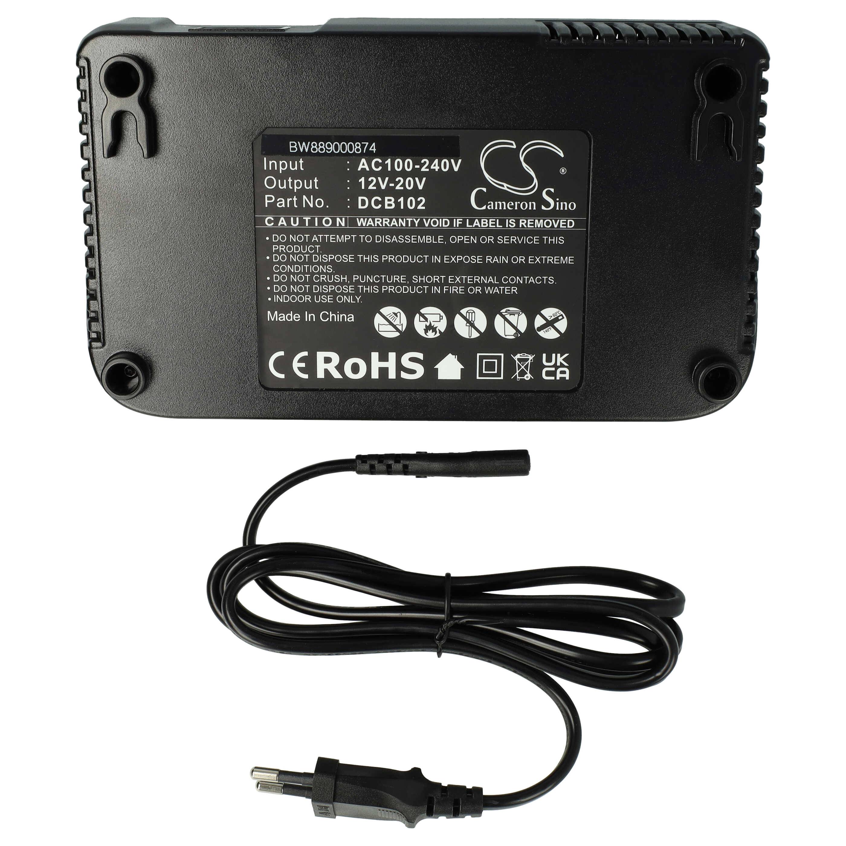 vhbw Dual-Ladegerät kompatibel mit Dewalt DCD710, DCB184, DCB184-XJ, DCB184-XR, DCD700, CL3.C18S Werkzeug Li-Ion-Akkus