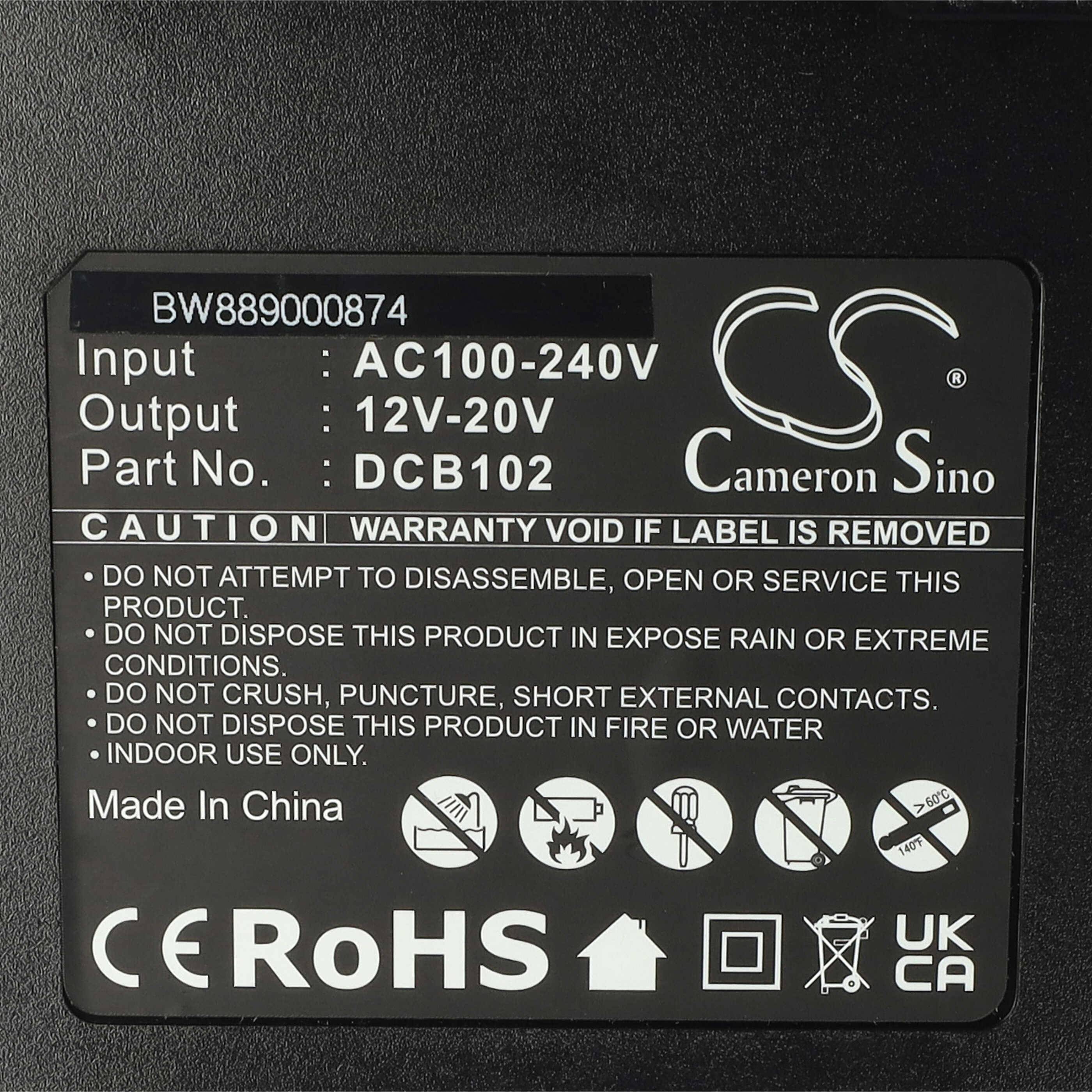 vhbw Dual-Ladegerät kompatibel mit Dewalt DCS380M1, DCS381, DCS391, DCS391B, DCS391L1, DCS391M1, DCS393 Werkzeug Li-Ion-Akkus