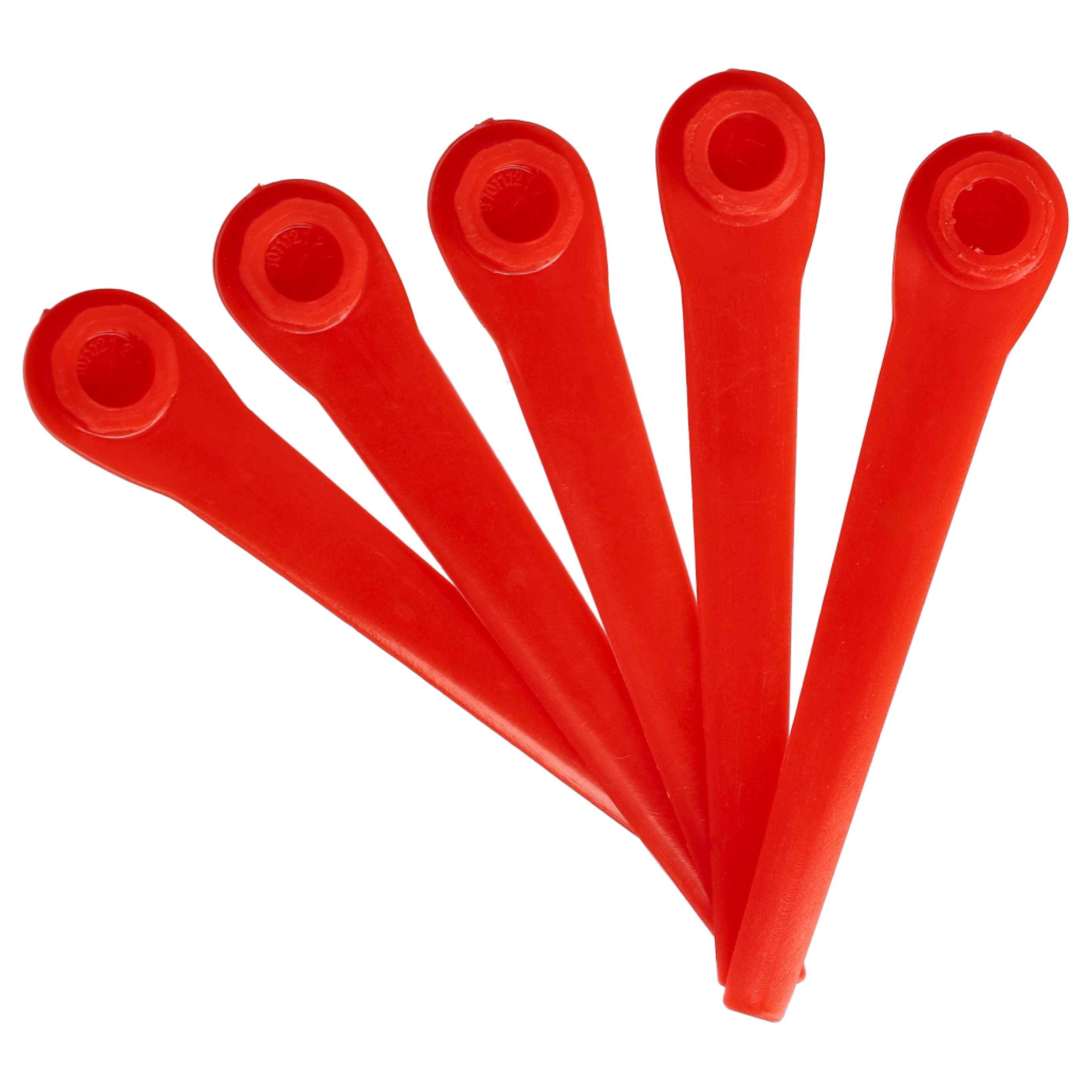 vhbw 50x Ersatz-Messer kompatibel mit Gardena AccuCut 2417-20, 2417, 400Li 8840, 400Li 8840-20 Rasentrimmer - Ersatzklinge Orange, Kunststoff