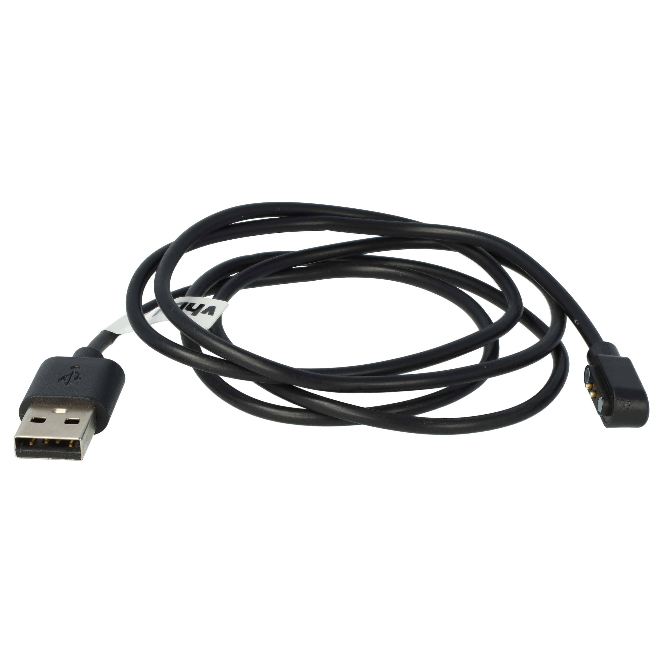 vhbw USB Ladekabel kompatibel mit Willful SW025, ID205U, IP68, SW01, SW021, SW023 Smartwatch Fitnesstracker - Ladestation Schwarz, 100 cm