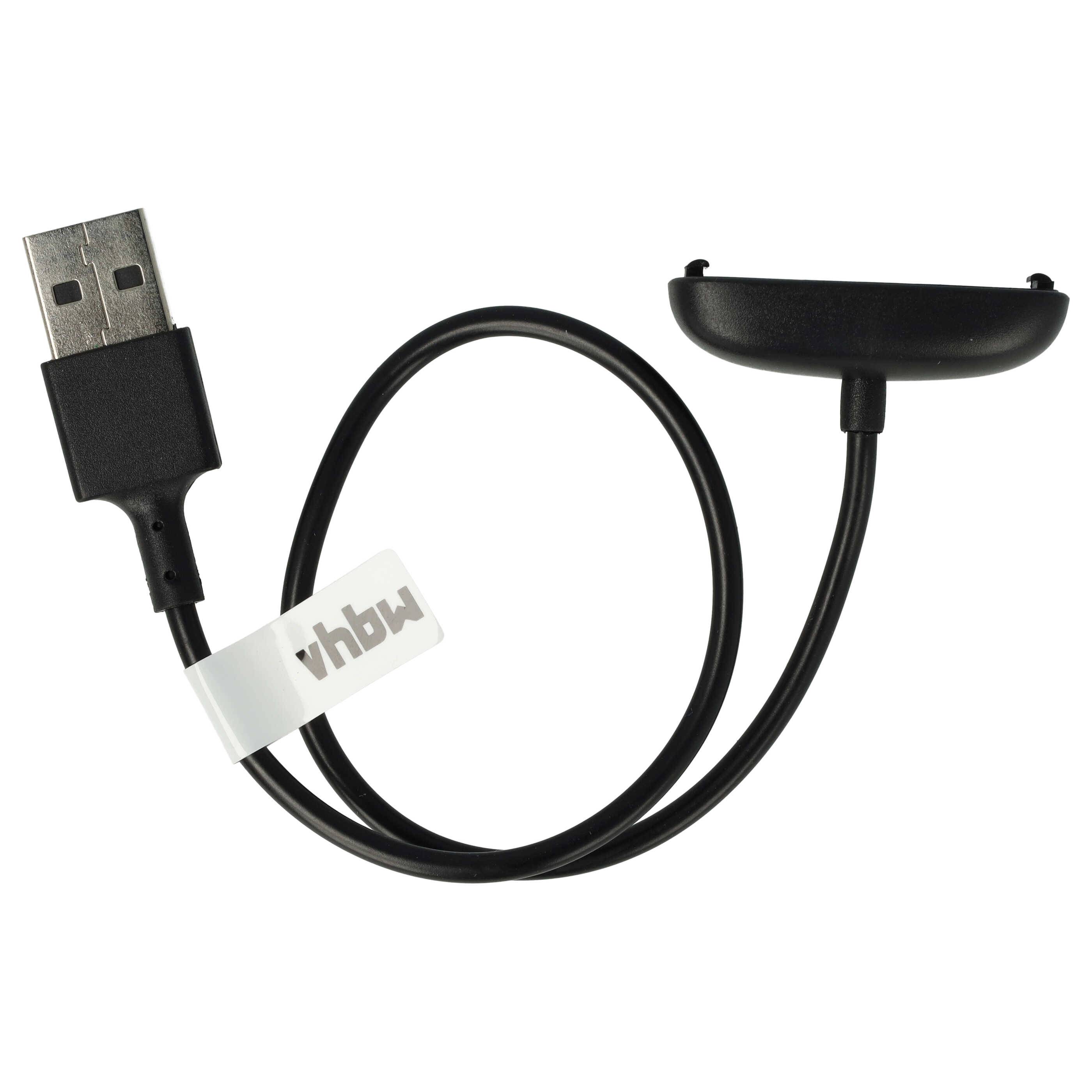 vhbw USB Ladekabel kompatibel mit Fitbit Ace 3 Smartwatch Fitnesstracker - Ladestation Schwarz, 30 cm
