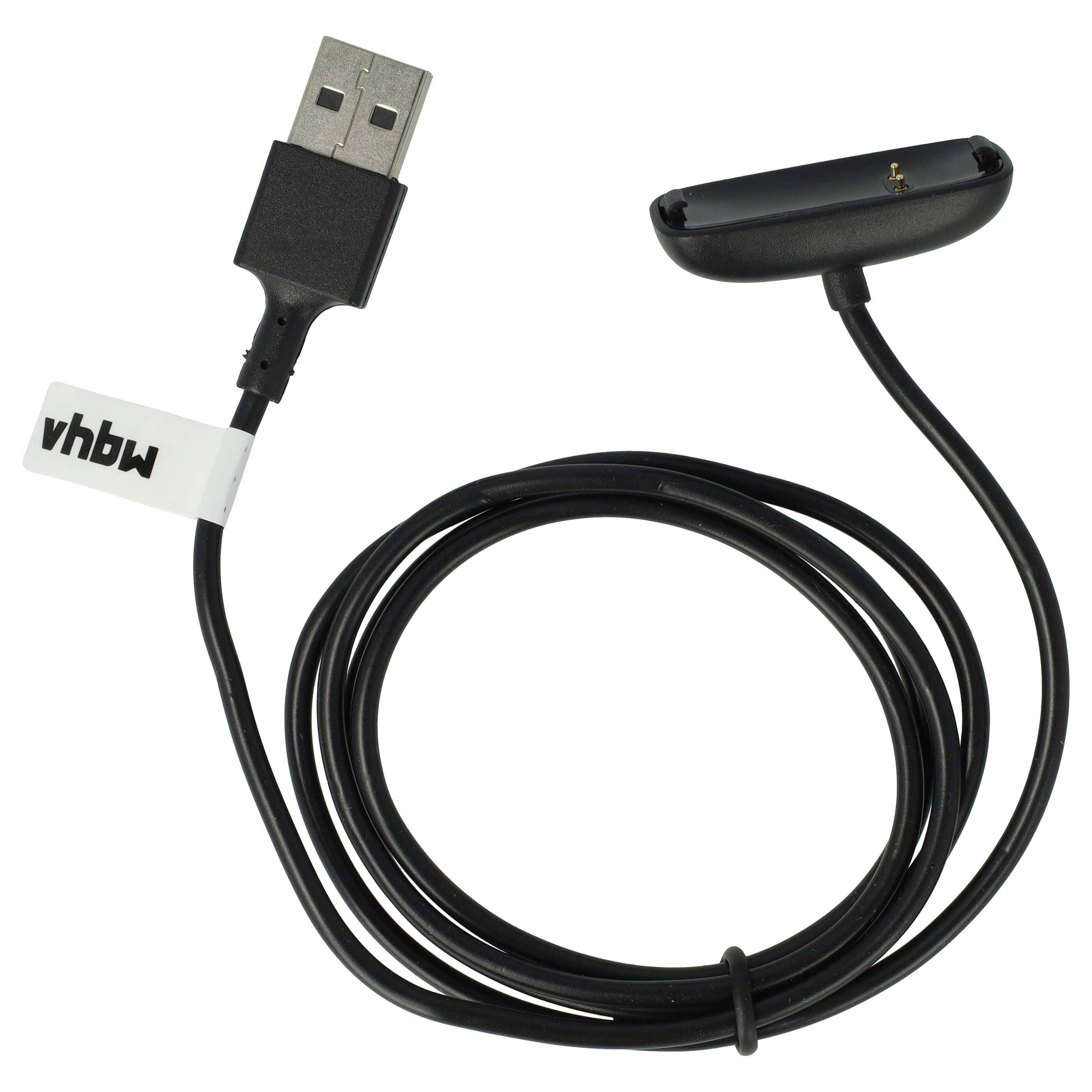 vhbw USB Ladekabel kompatibel mit Fitbit Ace 3 Smartwatch Fitnesstracker - Ladestation Schwarz, 100 cm