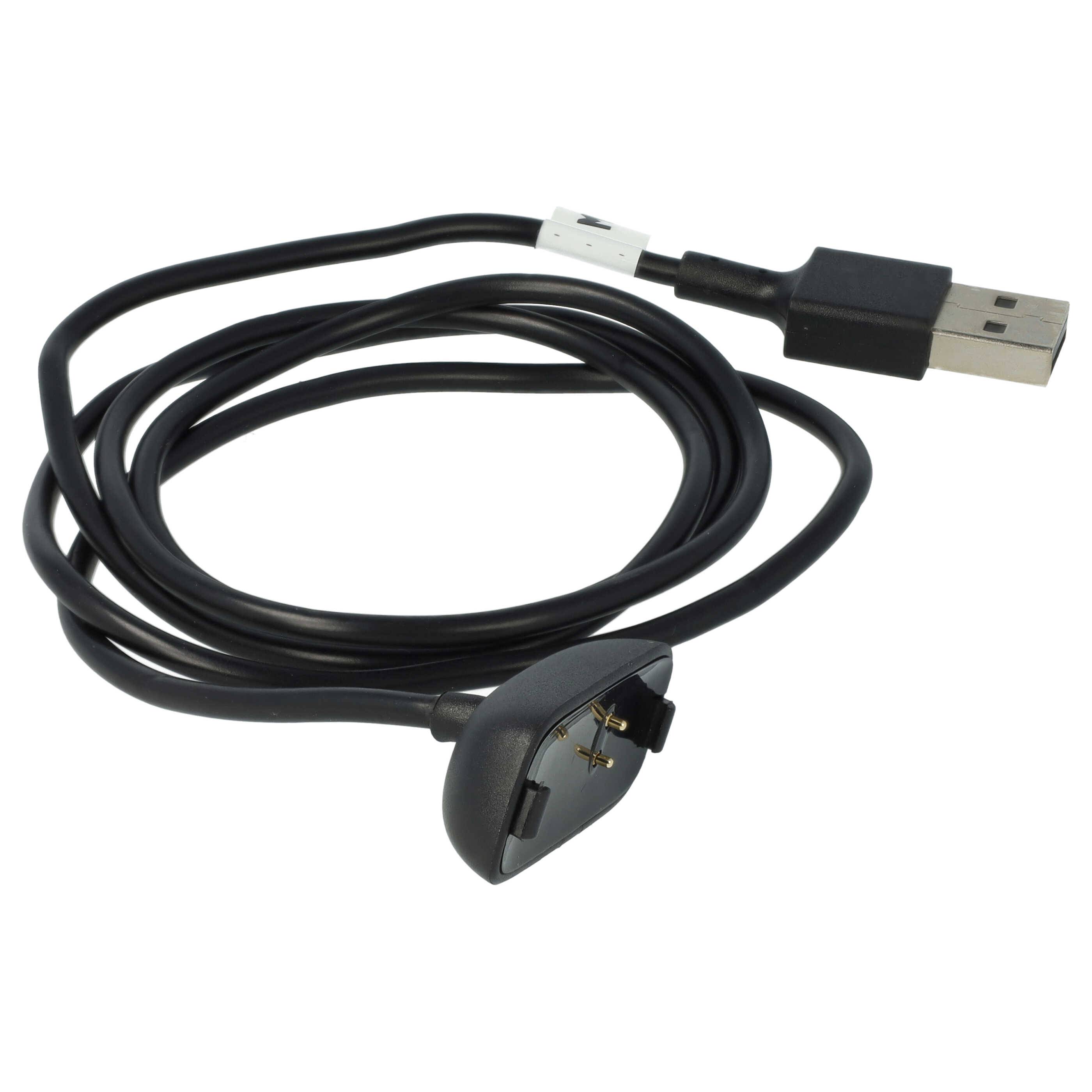 vhbw USB Ladekabel kompatibel mit Fitbit Ace 3 Smartwatch Fitnesstracker - Ladestation Schwarz, 100 cm