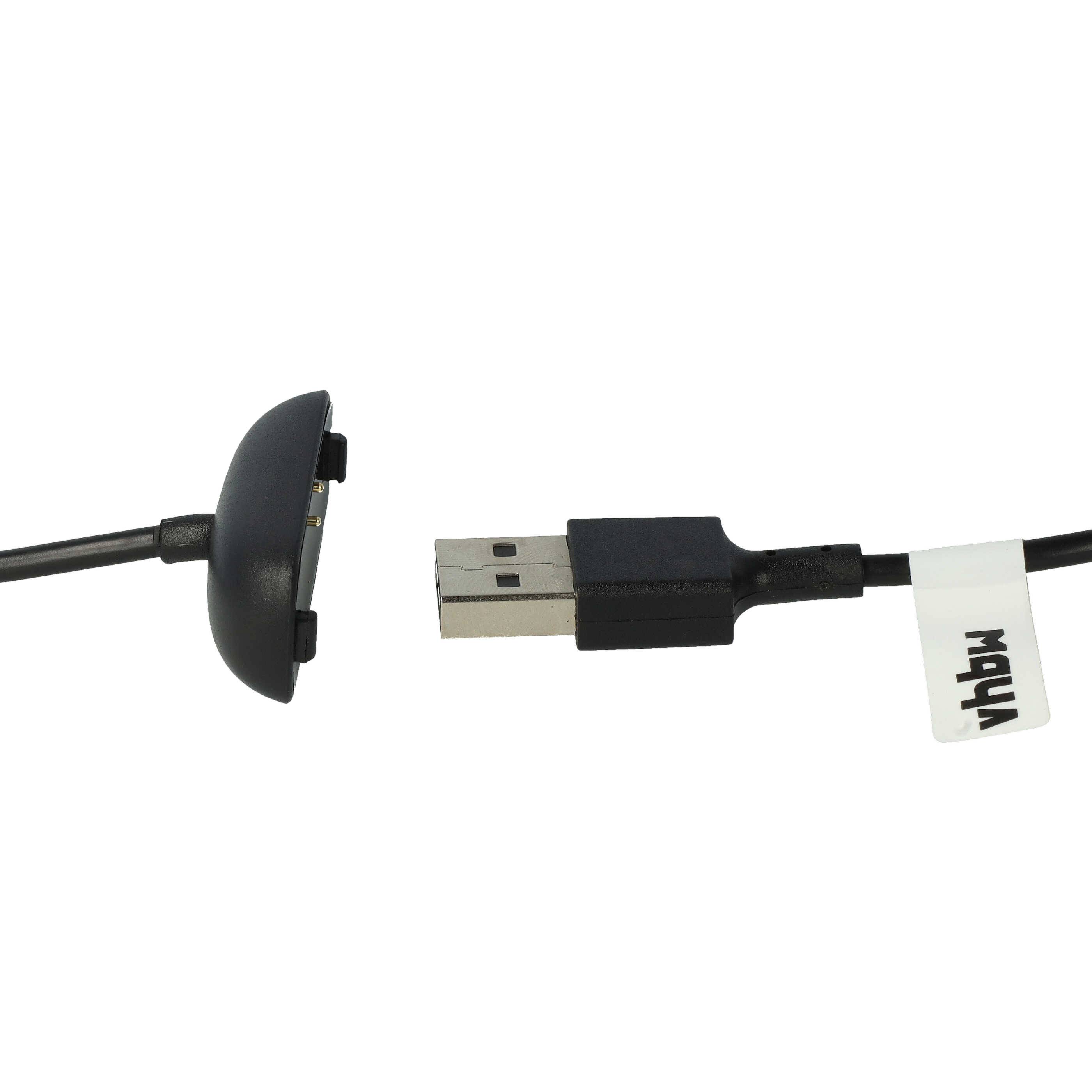 vhbw USB Ladekabel kompatibel mit Fitbit Ace 3 Smartwatch Fitnesstracker - Ladestation Schwarz, 100 cm