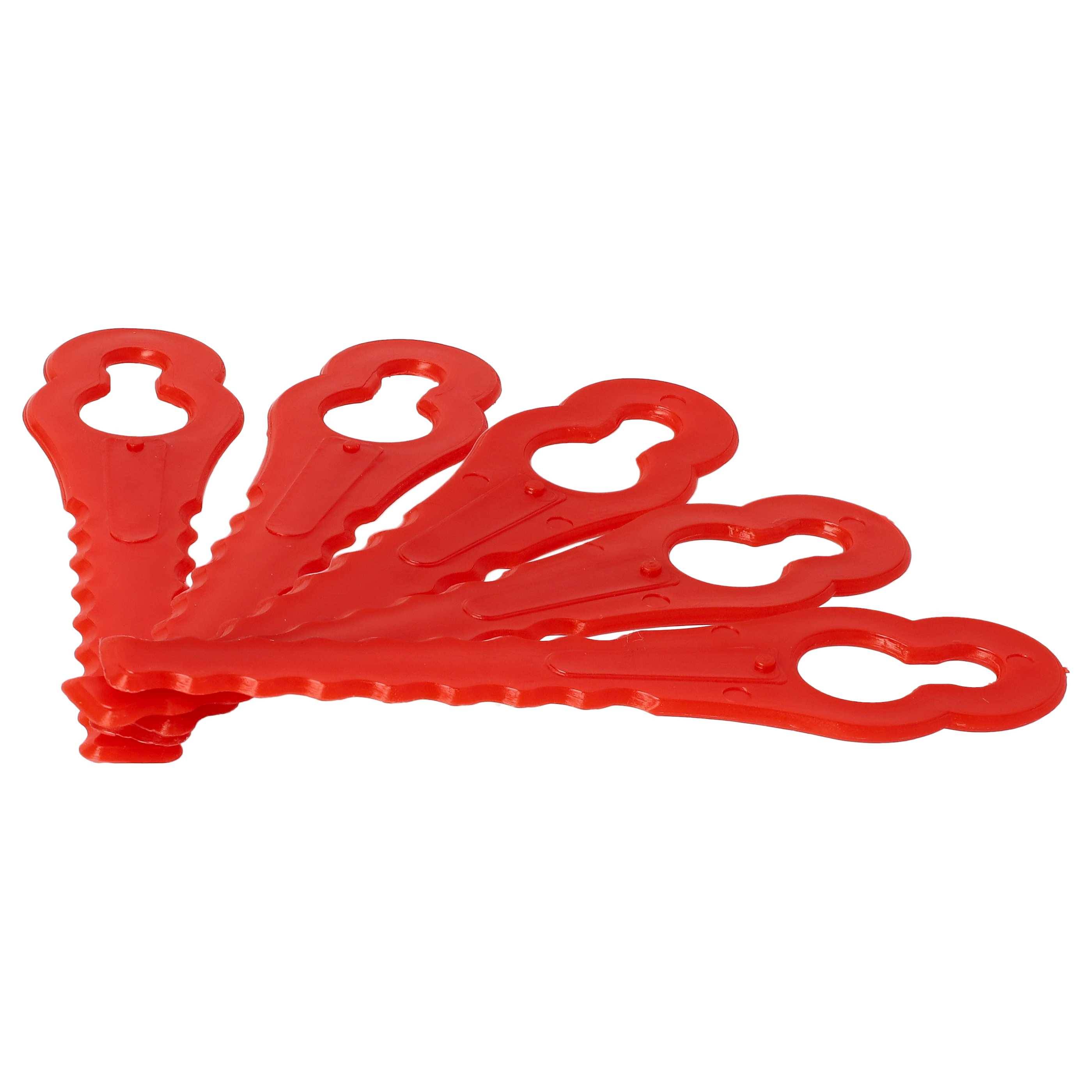 vhbw 5x Ersatz-Messer kompatibel mit Güde RT 18-201-05, RT 18-0 Rasentrimmer - Ersatzklinge Rot, Kunststoff