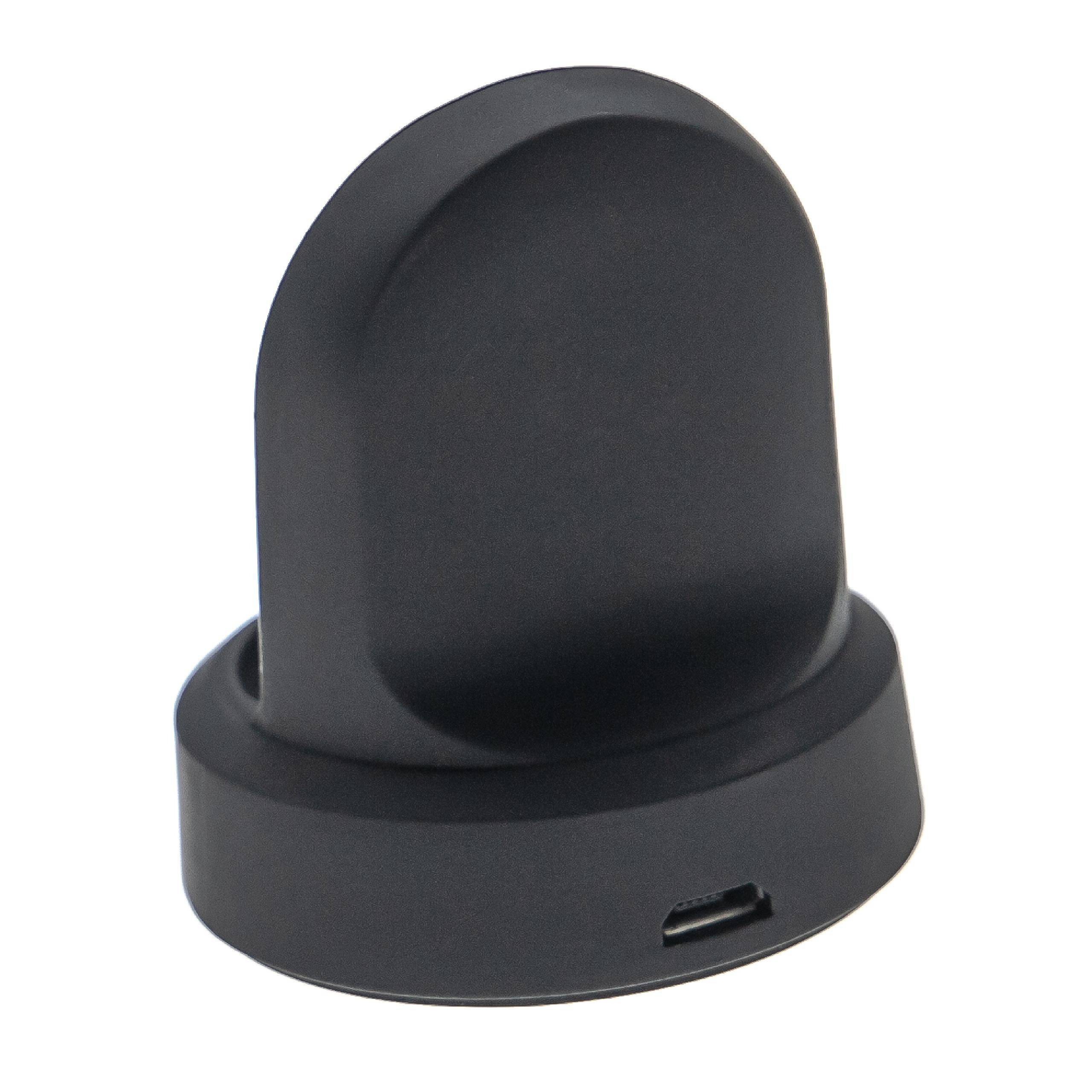 vhbw USB-Ladestation kompatibel mit Samsung Galaxy Watch Active 2 Smartwatch - Ladeschale mit Aufladekabel, 100 cm Schwarz