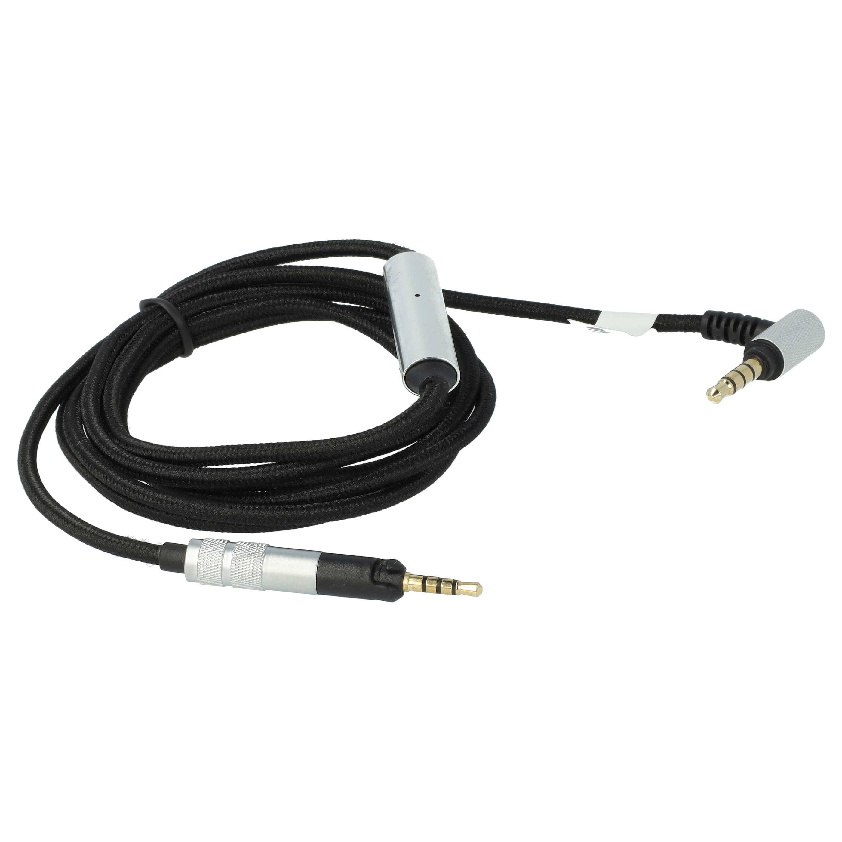vhbw Audio AUX Kabel kompatibel mit Bose QC25, QC35, QC35 II Kopfhörer - Audiokabel 3,5 mm Klinkenstecker, 9,2 cm Schwarz Silber