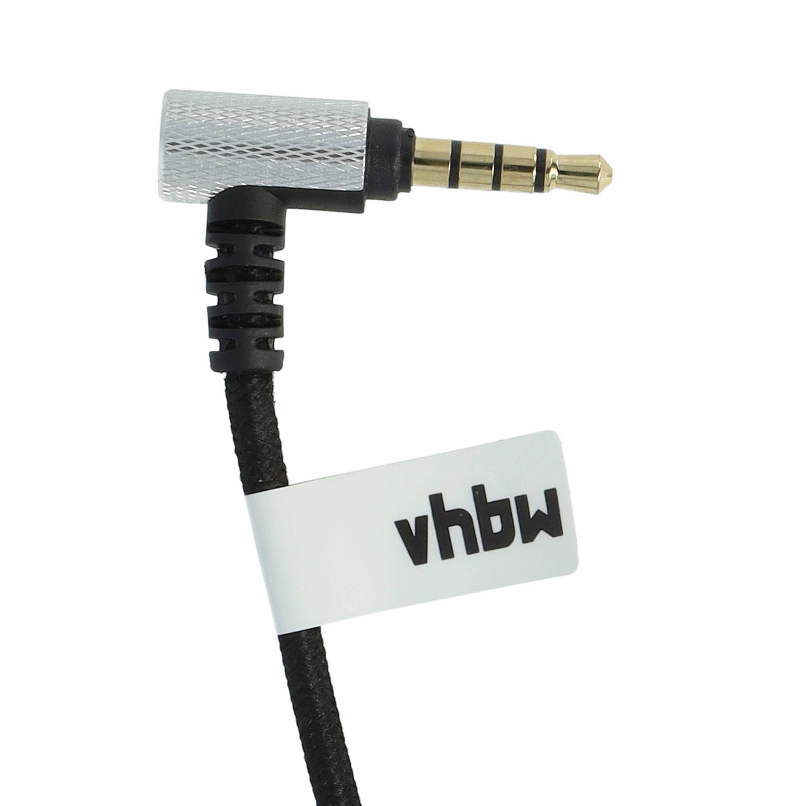 vhbw Audio AUX Kabel kompatibel mit Bose SoundLink OE2i, On-Ear 2, OE2 Kopfhörer - Audiokabel 3,5 mm Klinkenstecker, 9,2 cm Schwarz Silber
