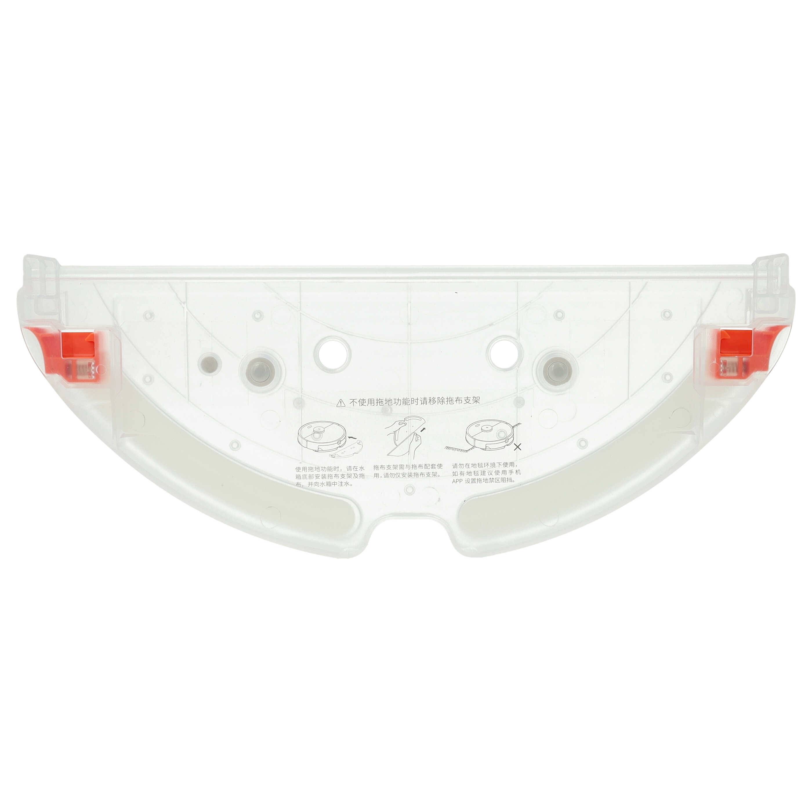 vhbw Bodenplatte Halterung kompatibel mit Roborock S5 Max, S55 Max Saugroboter, Roboterstaubsauger - Bodendeckel Rot, Transparent