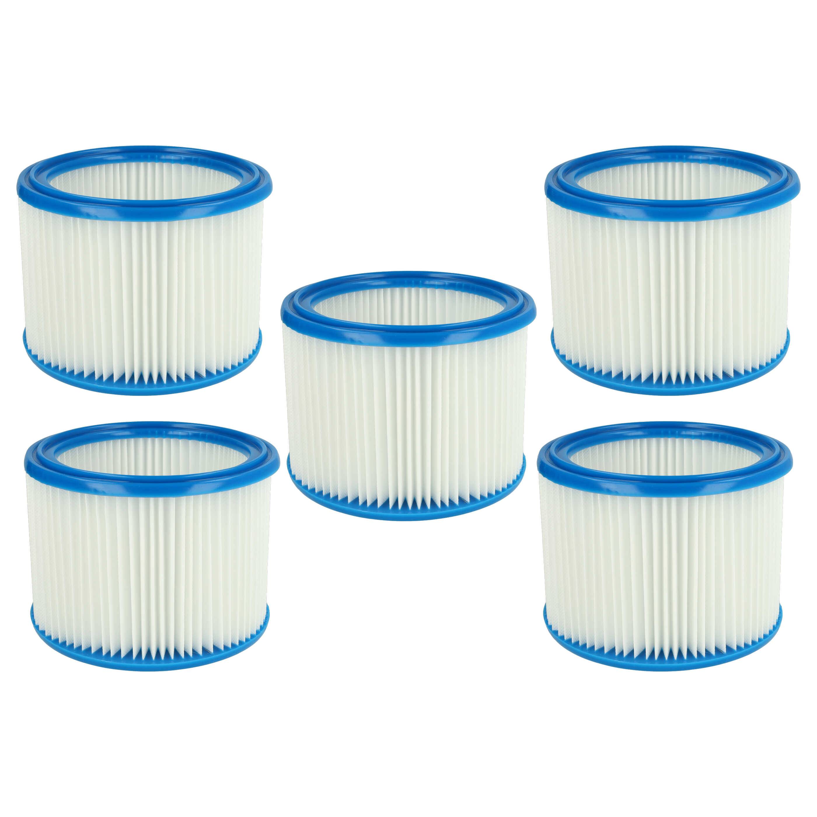 vhbw Filterset 5x Faltenfilter kompatibel mit WAP Attix 550-11, 550-2M, 590-21, 751-11, 751-21 Nass- und Trockensauger - Filter, Patronenfilter