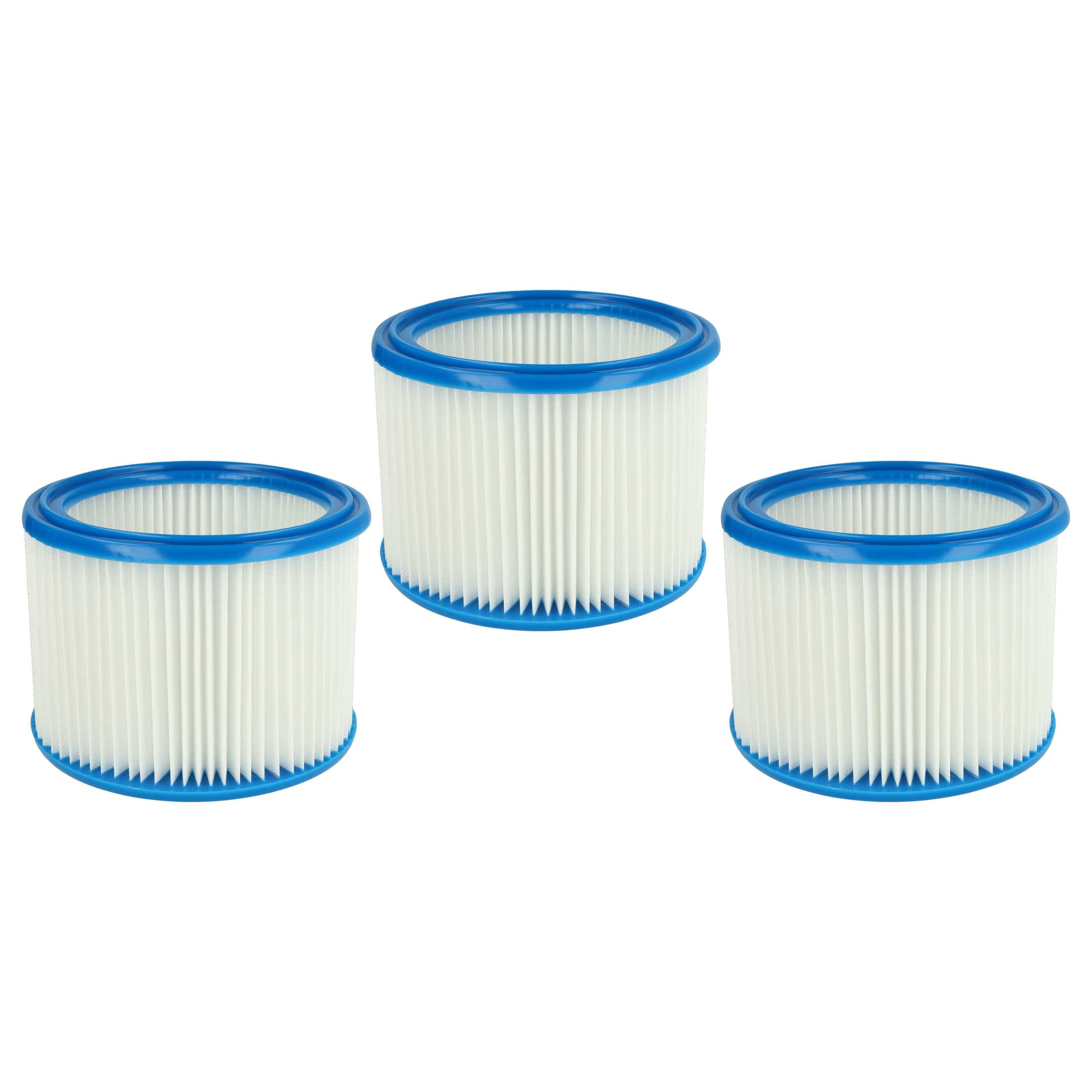 vhbw Filterset 3x Faltenfilter kompatibel mit Metabo ASA 25 L PC, ASA 30 L PC Inox Nass- und Trockensauger - Filter, Patronenfilter