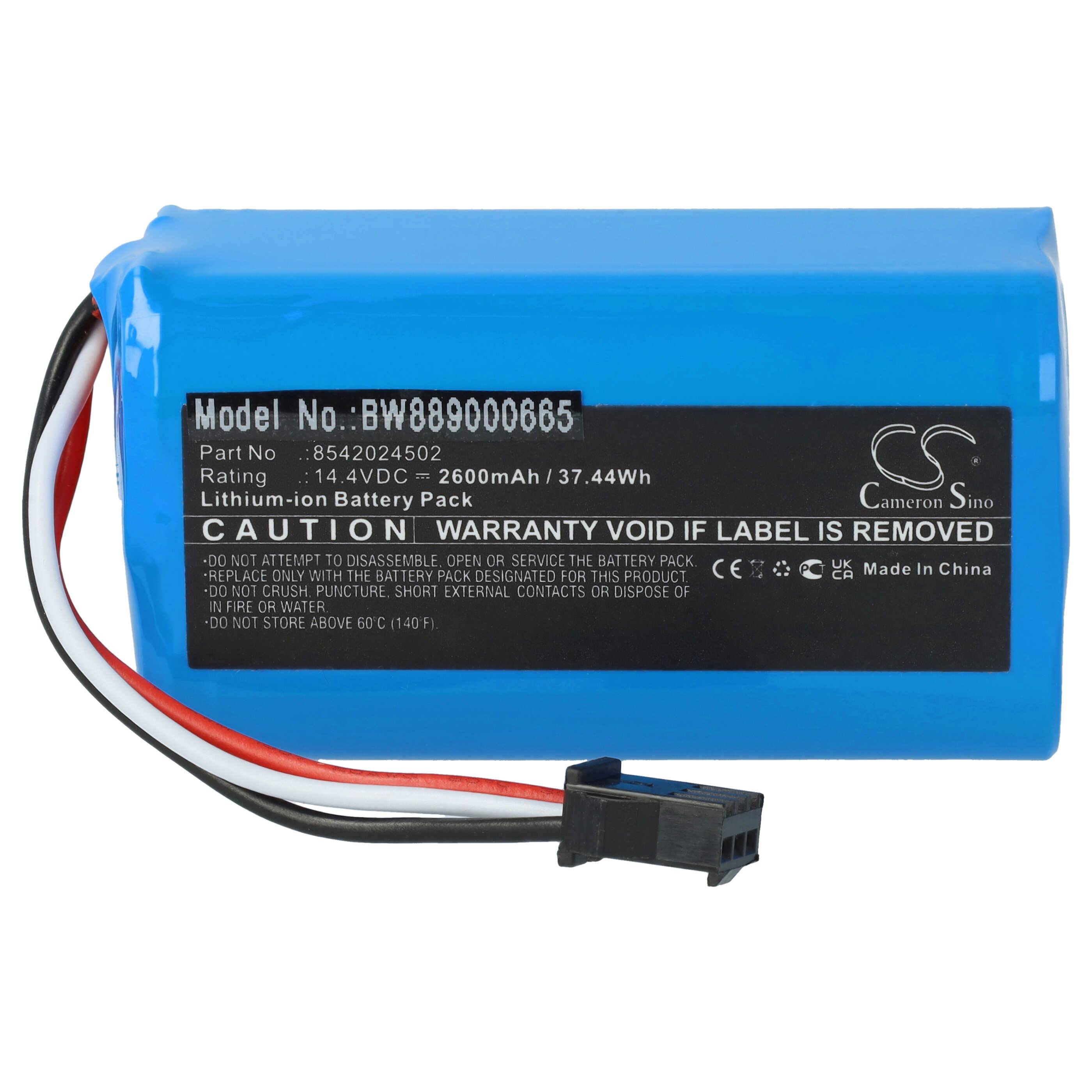 vhbw 1x Akku Ersatz für Deik 8542024502 für Saugroboter (2600 mAh, 14,4 V, Li-Ion)