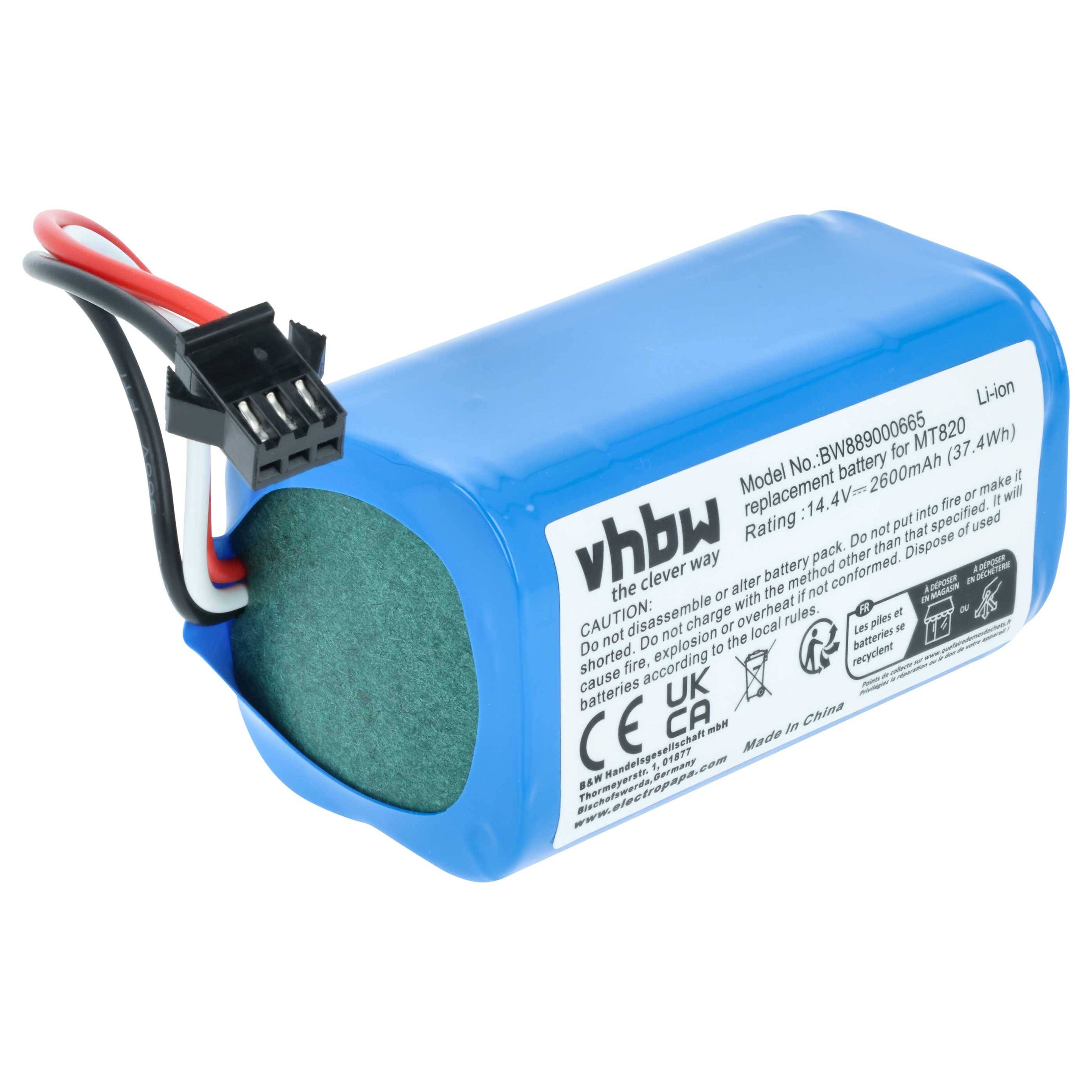 vhbw 1x Akku kompatibel mit Infinuvo Hovo 700-1610, 700-1703, 700-1709, 700 Saugroboter (2600 mAh, 14,4 V, Li-Ion)