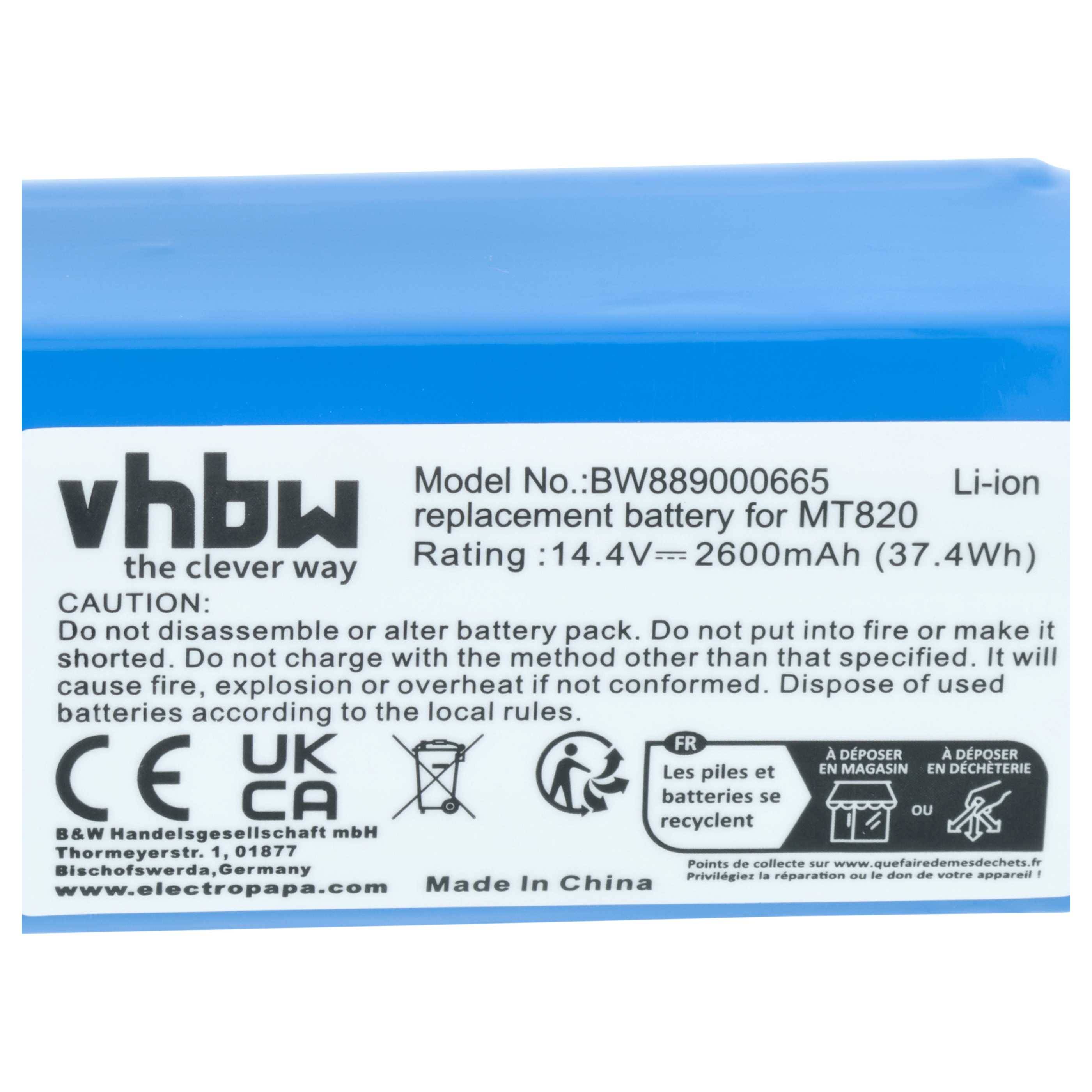 vhbw 1x Akku kompatibel mit Infinuvo Hovo 700-1610, 700-1703, 700-1709, 700 Saugroboter (2600 mAh, 14,4 V, Li-Ion)