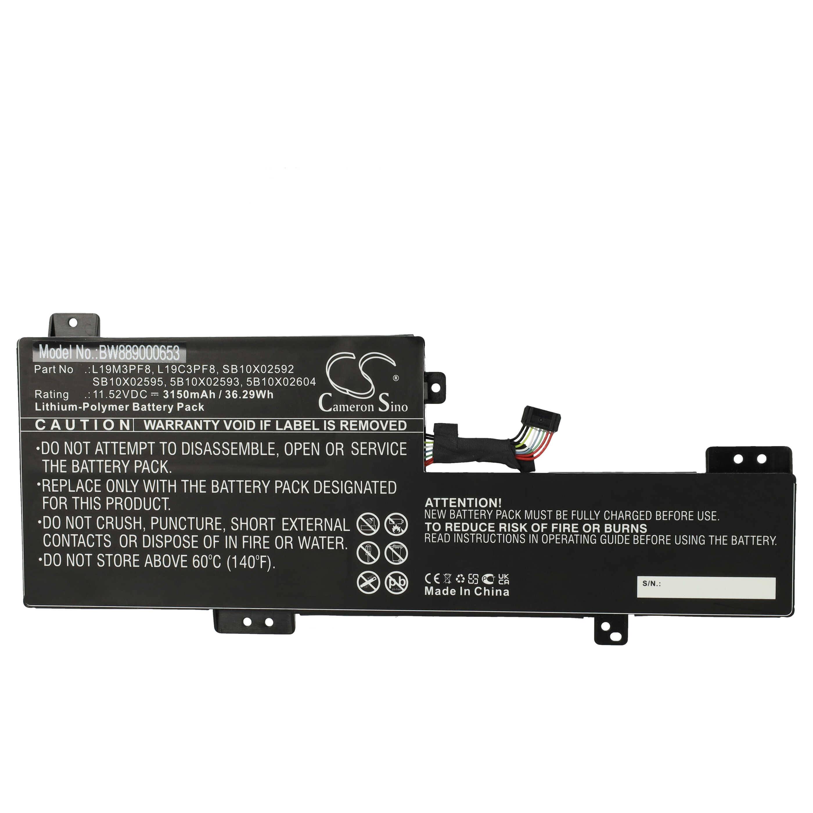 vhbw Akku kompatibel mit Lenovo IdeaPad Flex 3 11IGL05 82B20013AD, 11IGL05 82B20014AD Notebook (3150 mAh, 11,52 V, Li-Polymer)