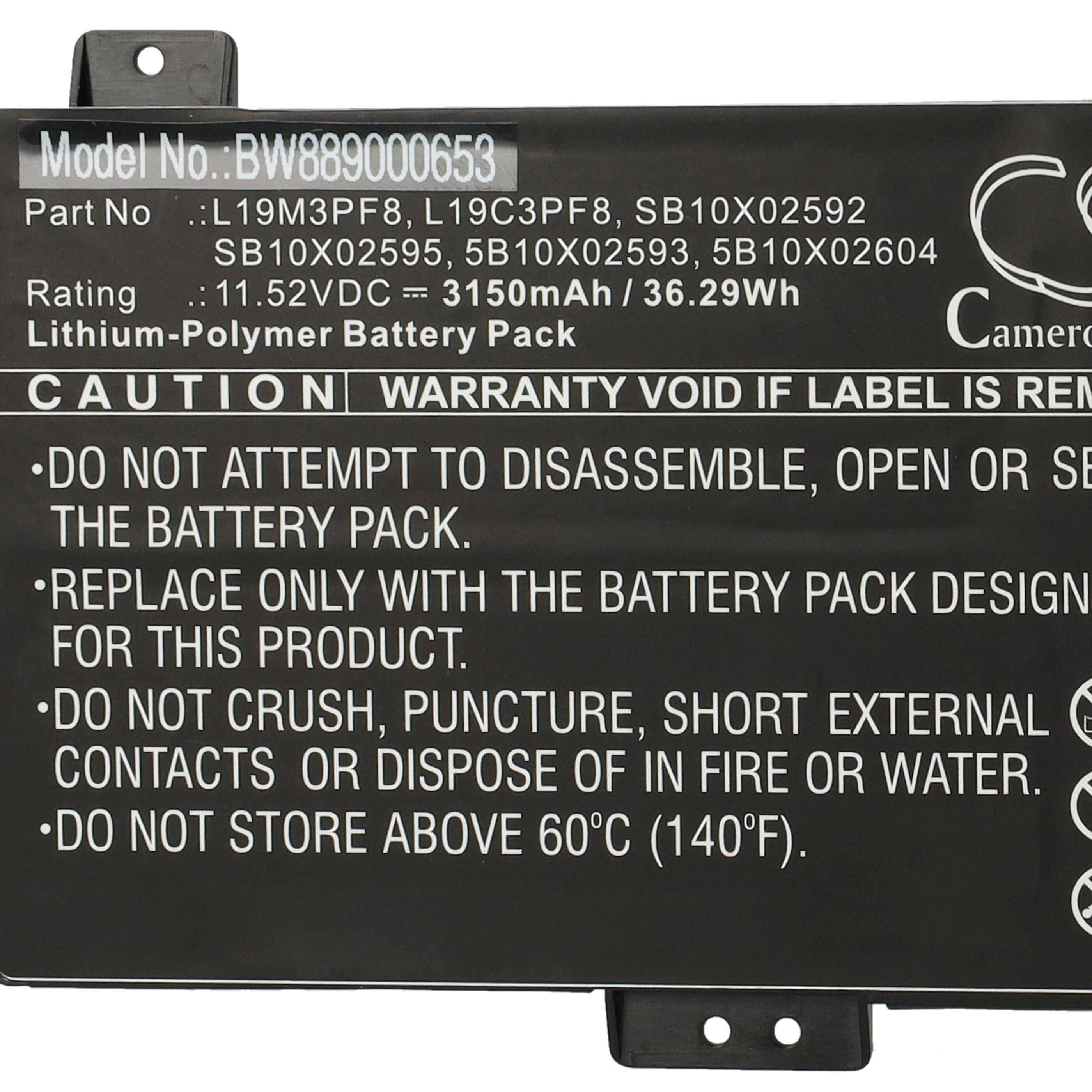 vhbw Akku kompatibel mit Lenovo IdeaPad Flex 3 11IGL05 82B20038AD, 11IGL05 82B20037AX Notebook (3150 mAh, 11,52 V, Li-Polymer)