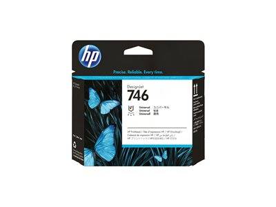 HP DesignJet 746 Tintenpatronenenpaket mit blauem Schmetterlingsdesign und Text in mehreren Sprachen, wobei Zuverlässigkeit und Qualität hervorgehoben werden.