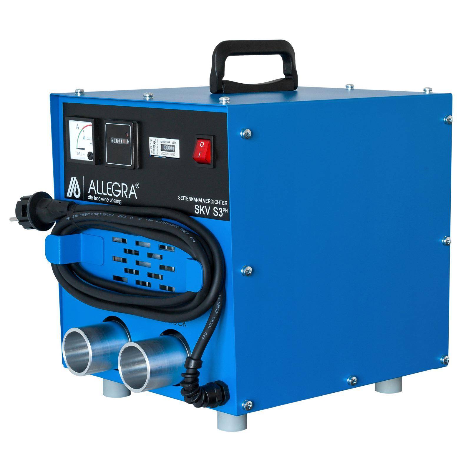 Seitenkanalverdichter S3 PH mit 50er Anschlussstutzen und geeichtem Stromverteiler