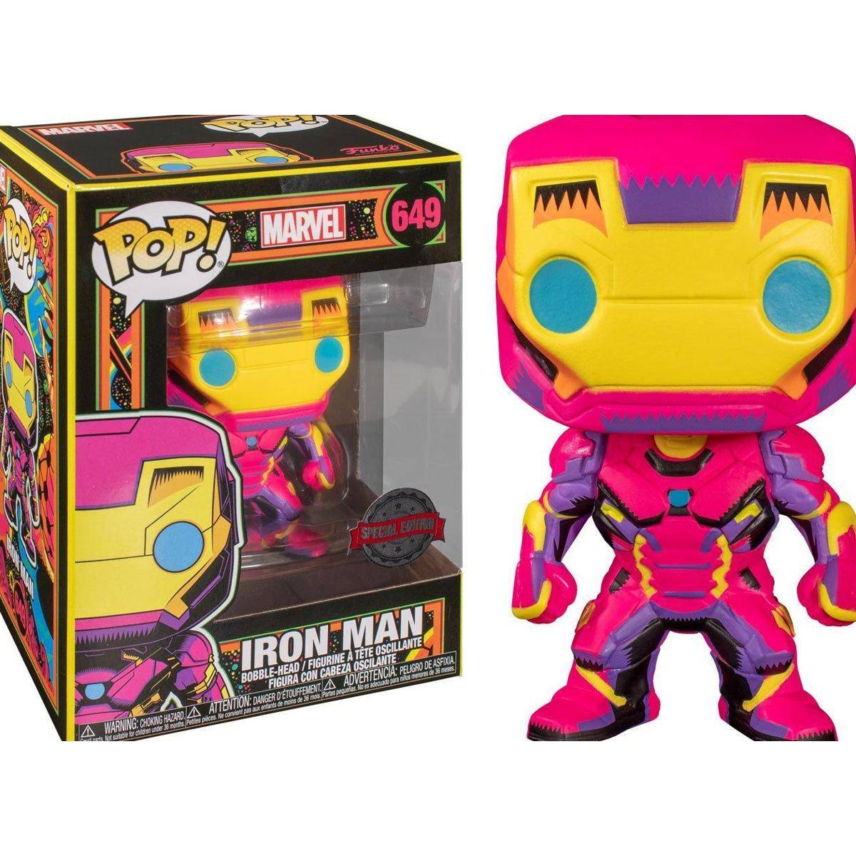 Marvel POP! Marvel Black Light Vinyl Figur Iron Man 9 cm