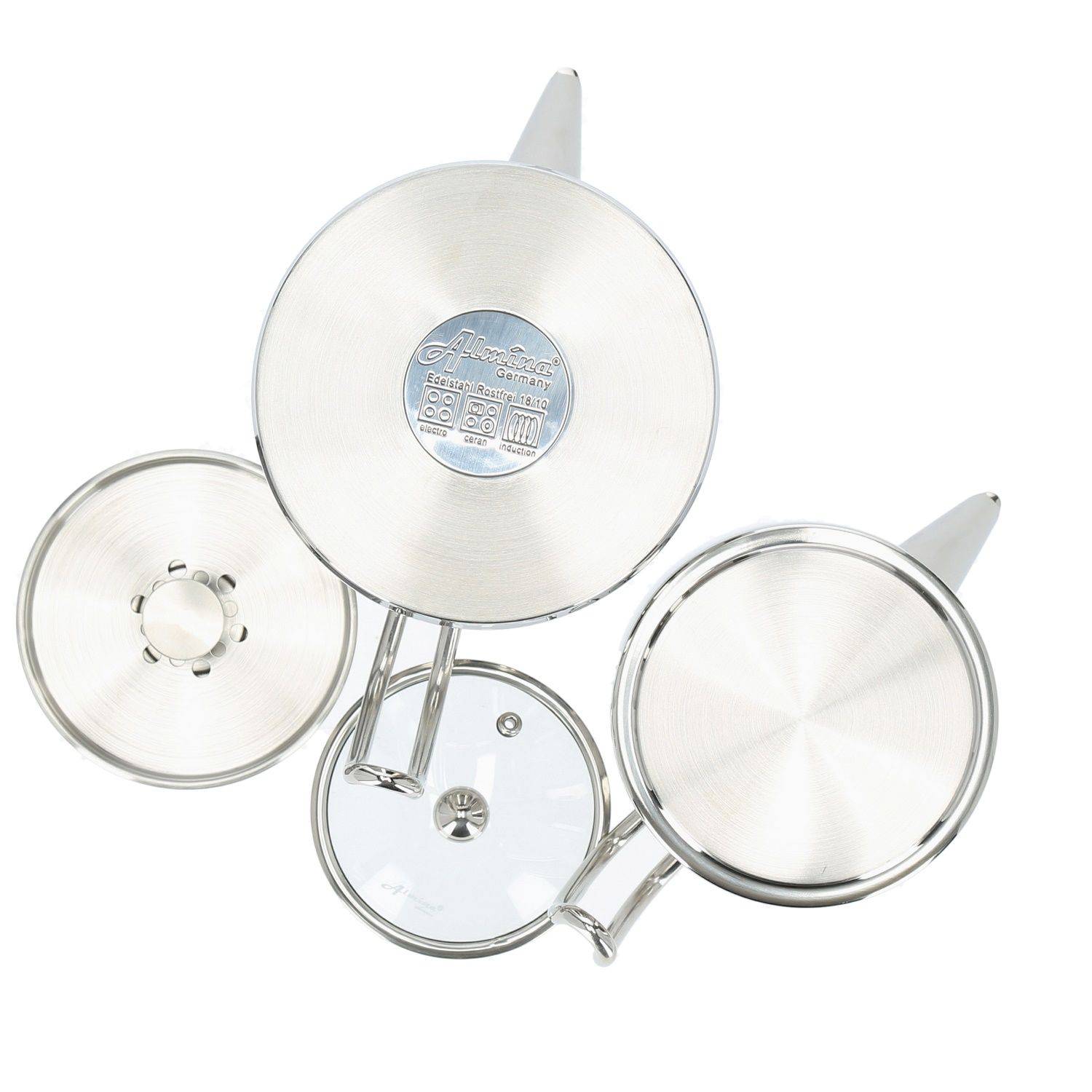 Teekanne Edelstahl Caydanlik Teekocher Wasser/Tee-Kessel Wasserkessel 3L, Teekessel 1,5L Griff Silber