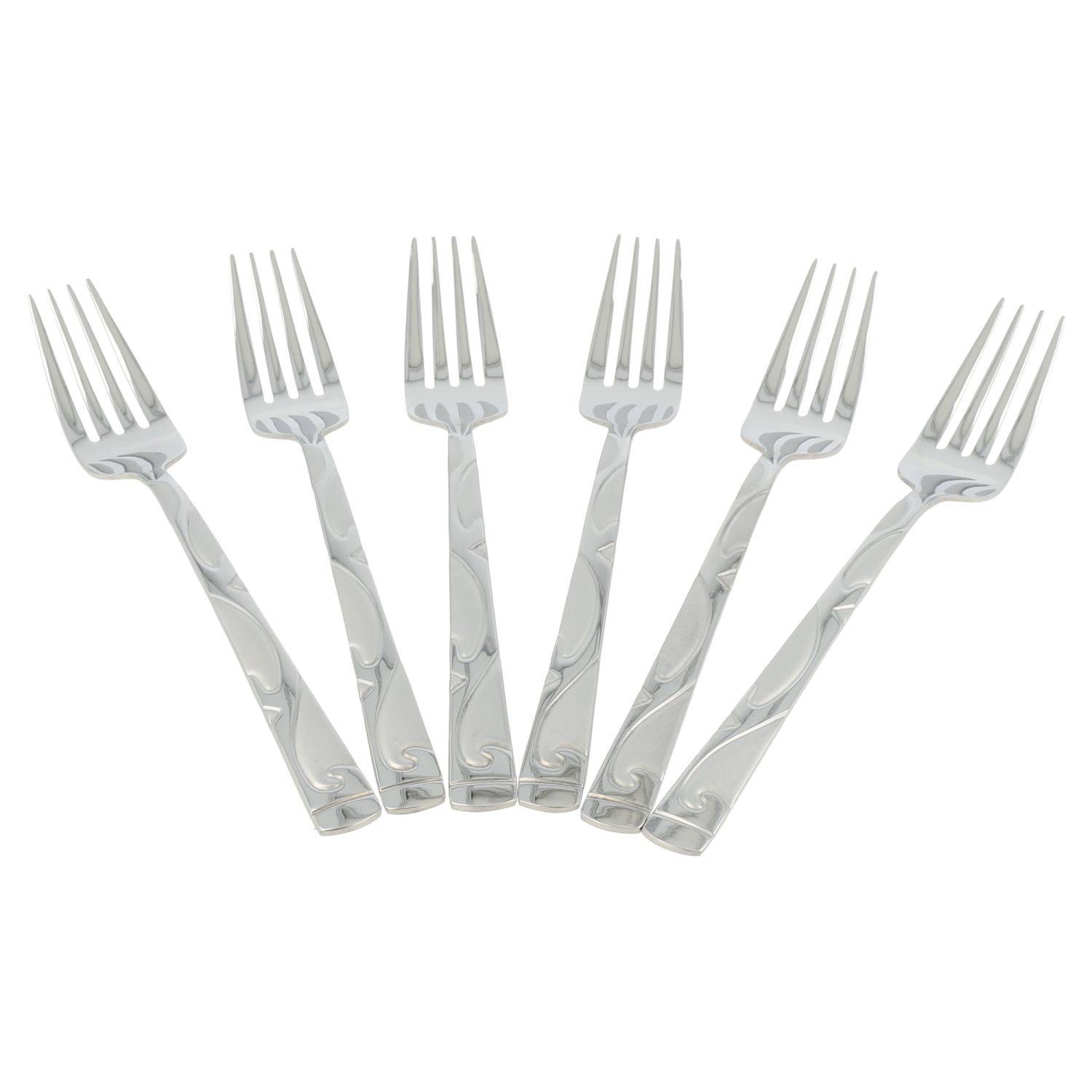 6x AL-5002 "Menügabel" Besteck Menübesteck Menülgabel Edelstahl Gabel Silber Glänzend mit Gravur