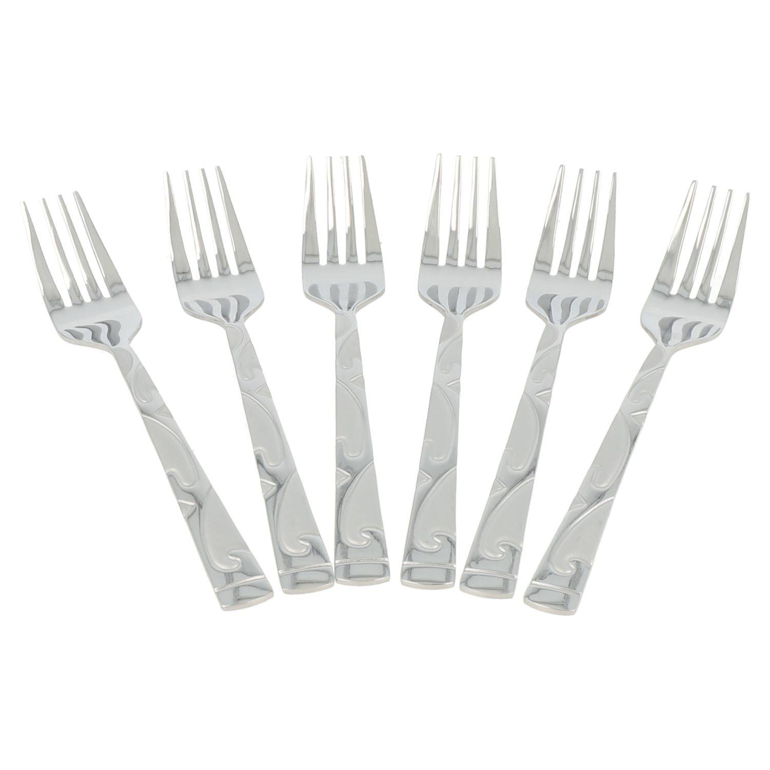 6x AL-5004 "Kuchengabel" Besteck Menübesteck Kuchenlgabel Edelstahl Gabel Silber Glänzend mit Gravur
