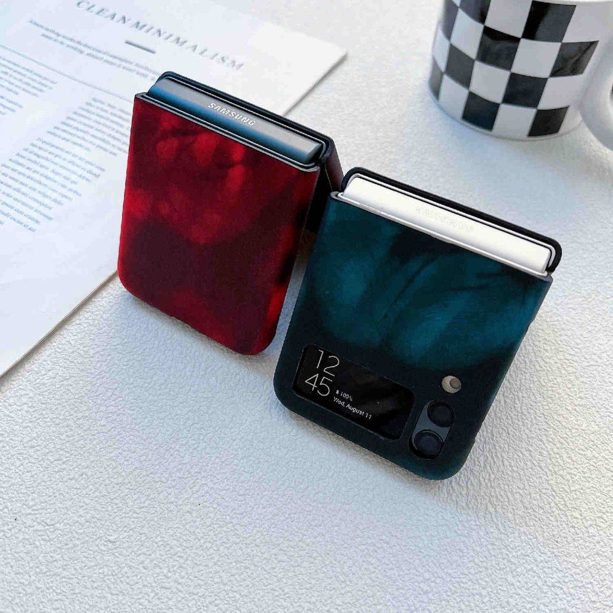 Für Samsung Galaxy Z Flip4 wärmeempfindliche Silikon-Schutzhülle (braun) Schutz Cover Handy Tasche