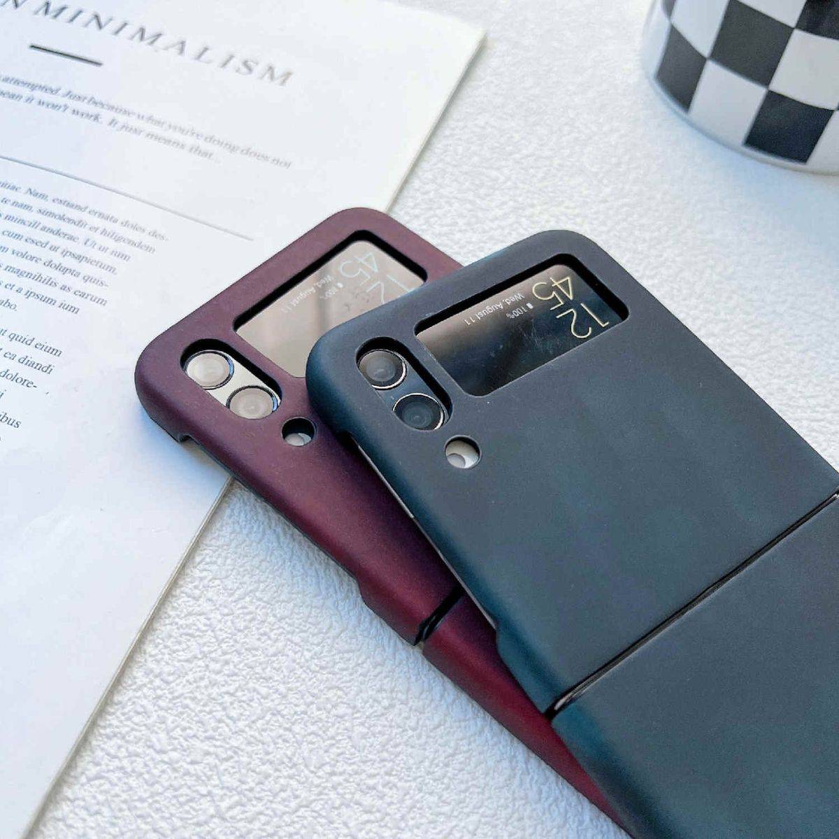 Für Samsung Galaxy Z Flip4 wärmeempfindliche Silikon-Schutzhülle (braun) Schutz Cover Handy Tasche