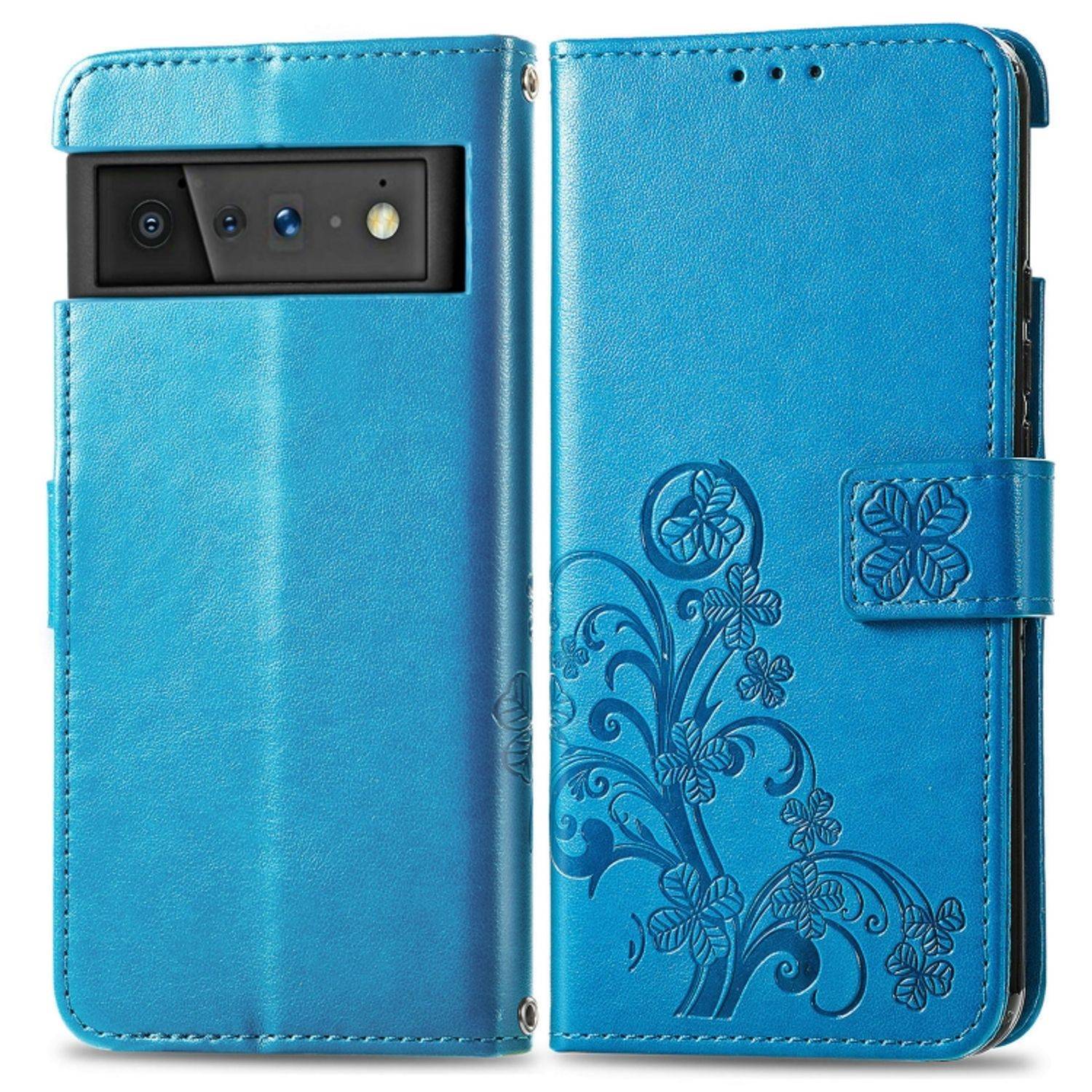 Hülle kompatibel mit Google Pixel 6 Kunstleder Handyhülle - Handy Case Blau