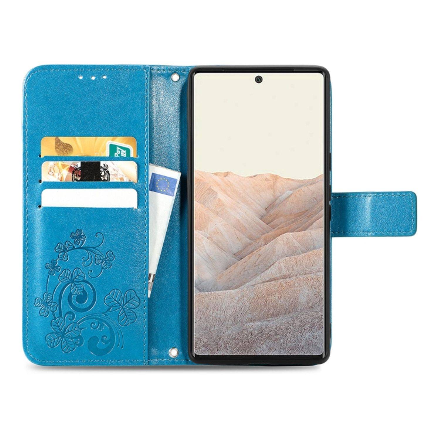 Hülle kompatibel mit Google Pixel 6 Kunstleder Handyhülle - Handy Case Blau