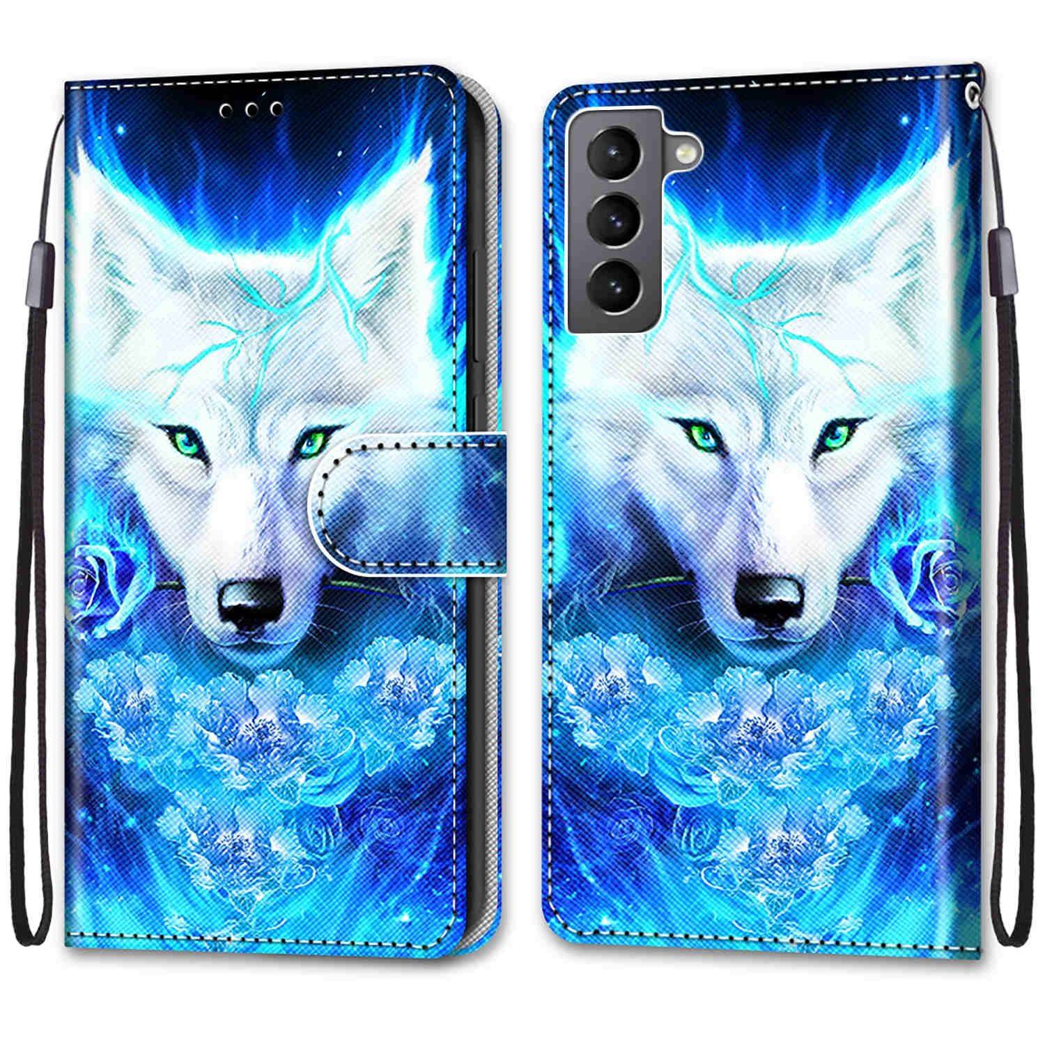 Hülle kompatibel mit Samsung Galaxy S22 5G Kunstleder Handyhülle - Handy Case Dick Rose Wolf