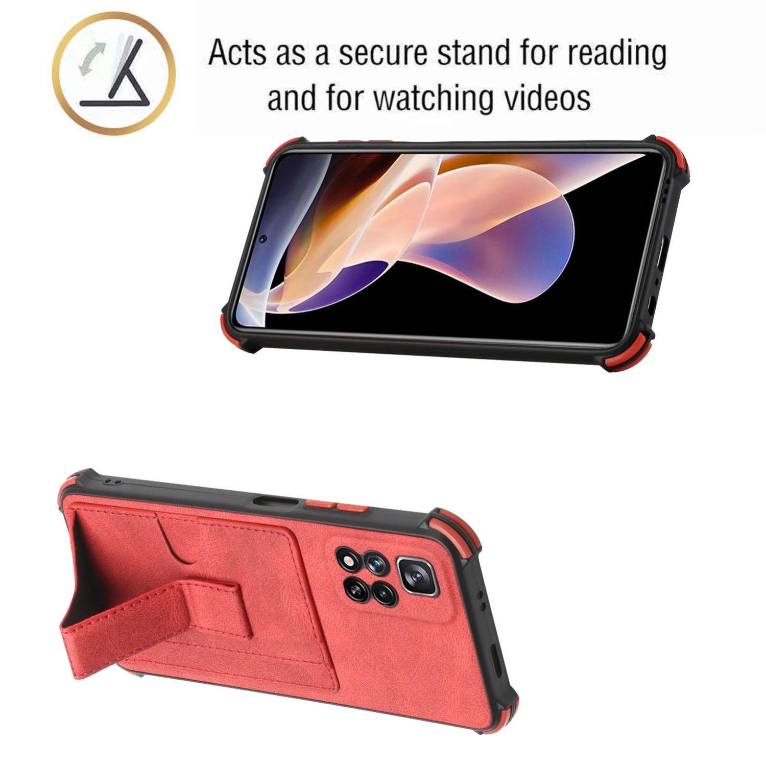 Hülle kompatibel mit Xiaomi Redmi Note 11 Pro / Note 11 Pro+ 5G Kunststoff Soft Handyhülle - Handy Case Rot