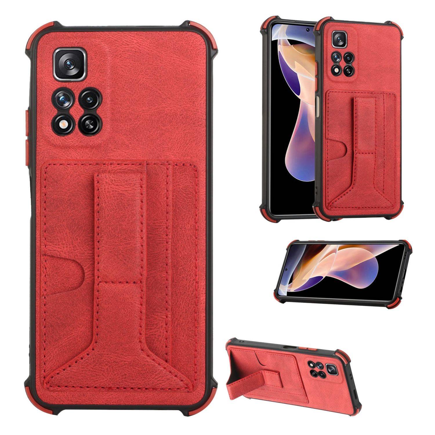 Hülle kompatibel mit Xiaomi Redmi Note 11 Pro / Note 11 Pro+ 5G Kunststoff Soft Handyhülle - Handy Case Rot
