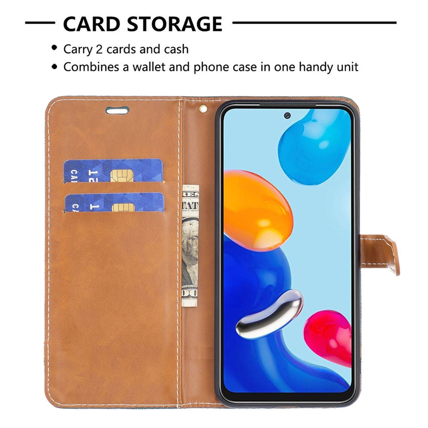 Hülle kompatibel mit Xiaomi Redmi Note 11 / Note 11S Global Kunstleder Handyhülle - Handy Case Grün