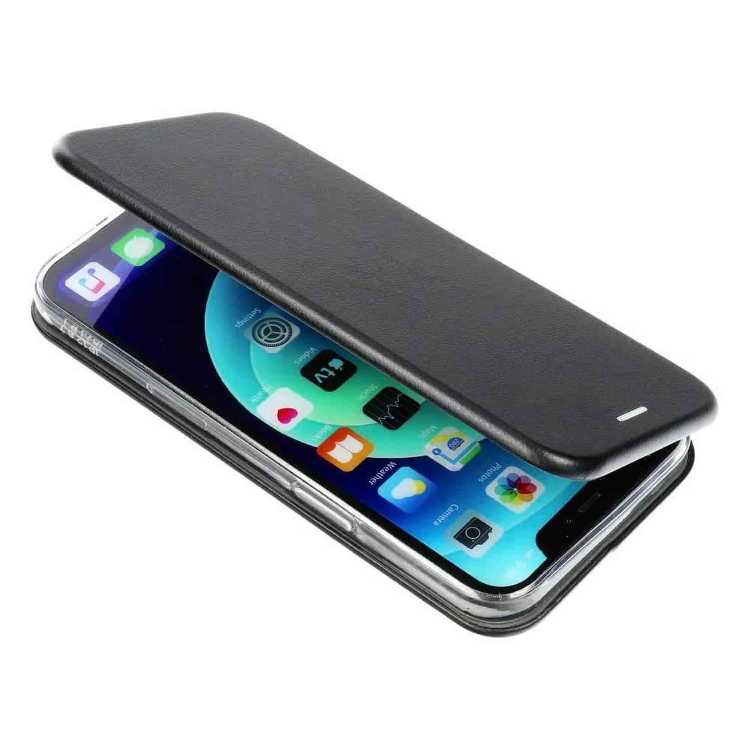 Hülle kompatibel mit Xiaomi Poco M4 Pro 5G Kunstleder Handyhülle - Handy Case Schwarz