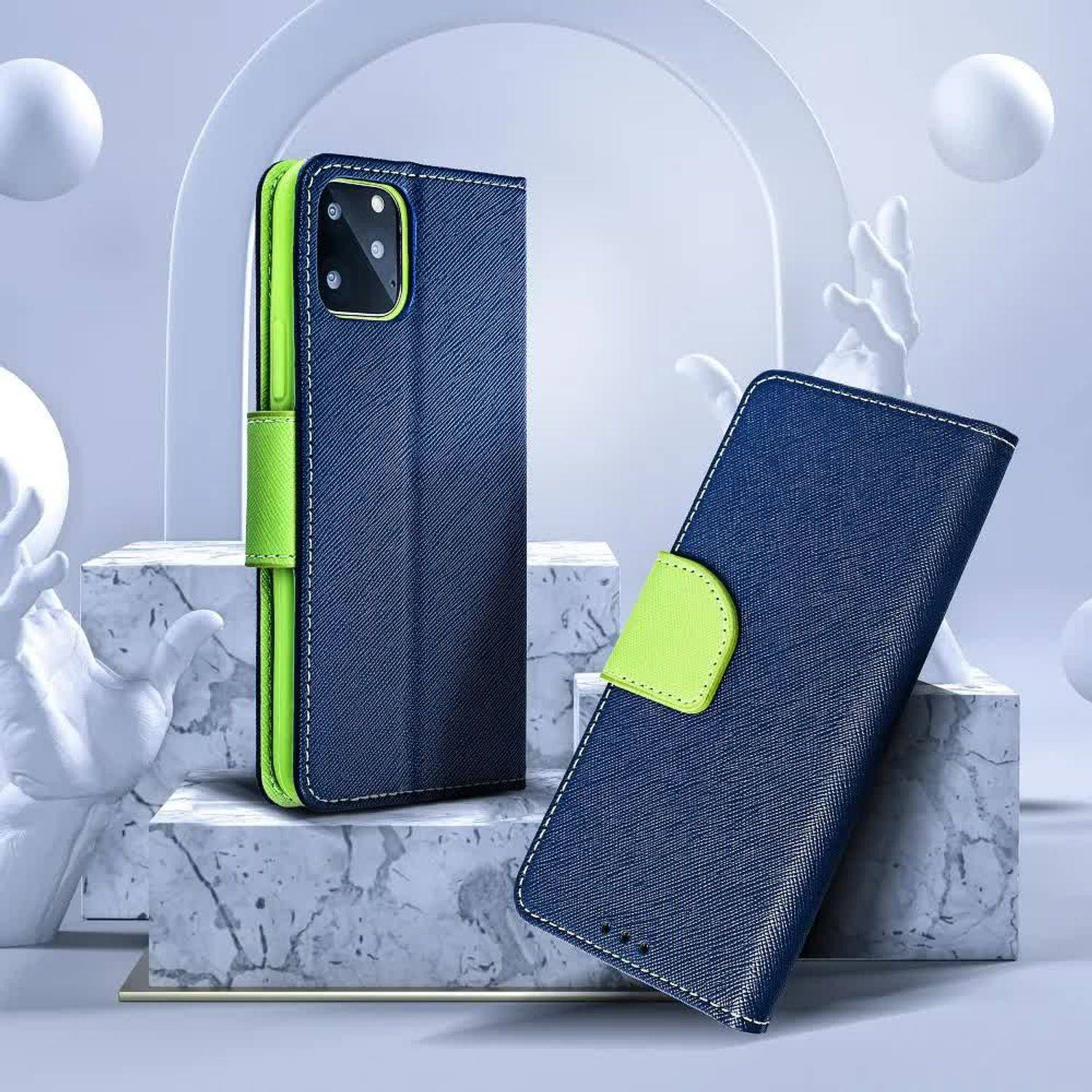 Hülle kompatibel mit Samsung Galaxy A73 5G Kunstleder Handyhülle - Handy Case Blau / Grün