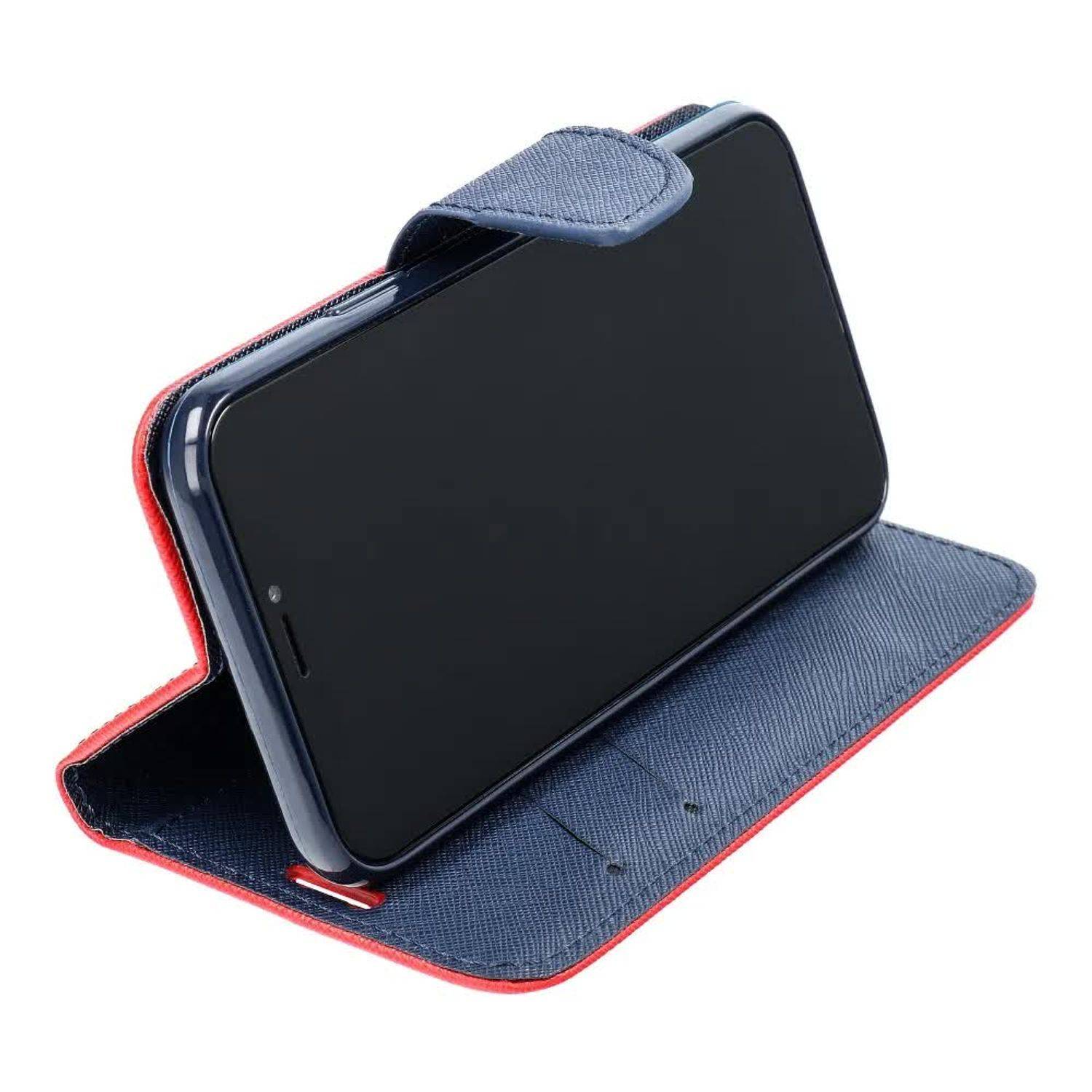 Hülle kompatibel mit Samsung Galaxy A73 5G Kunstleder Handyhülle - Handy Case Rot / Blau
