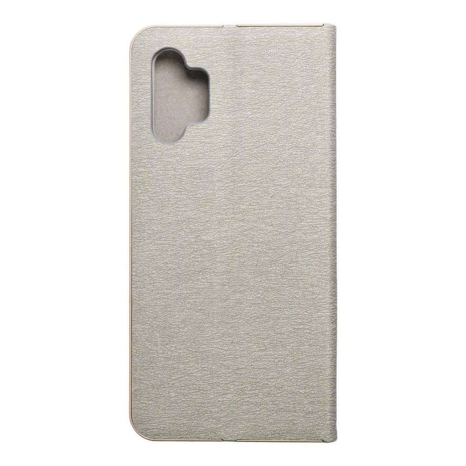 Hülle kompatibel mit Samsung Galaxy A32 5G Kunstleder Handyhülle - Handy Case Silber