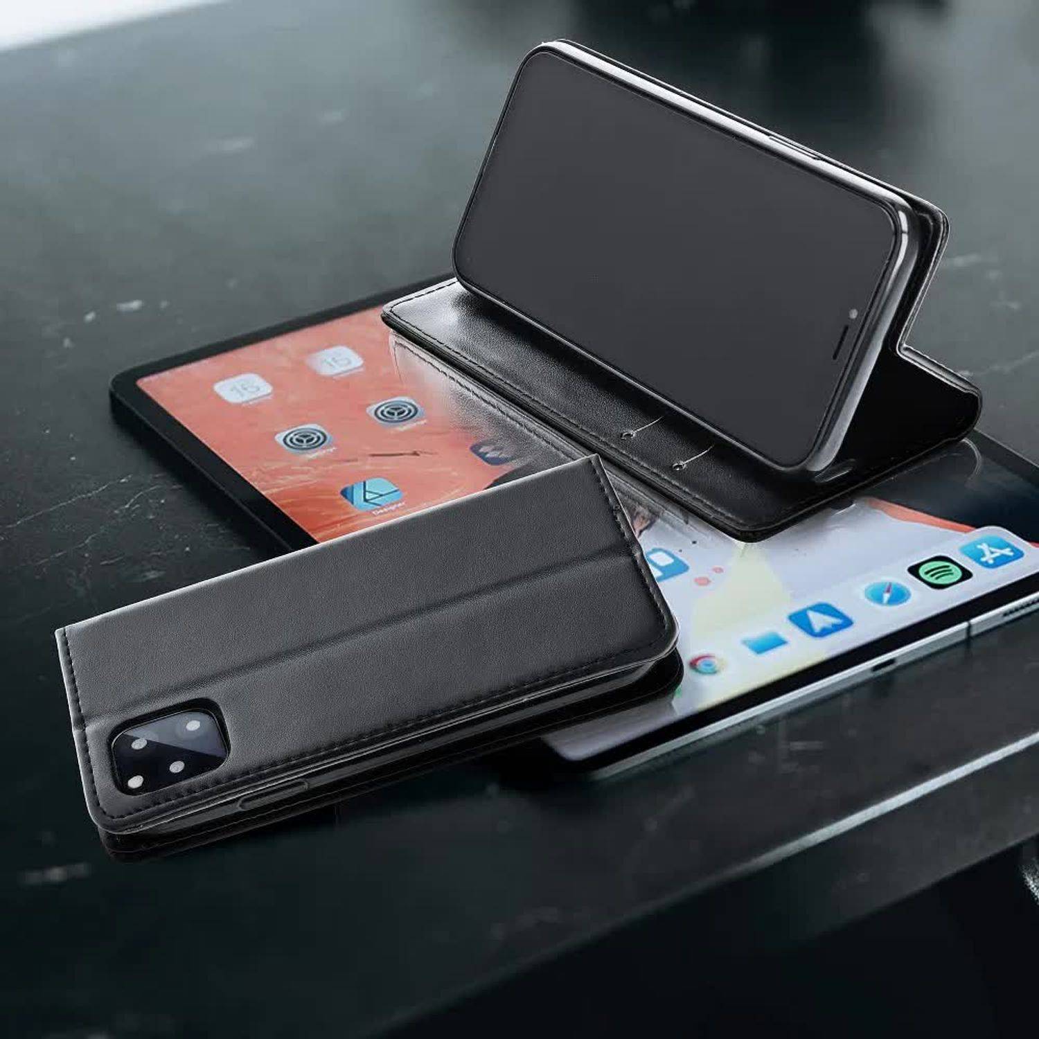 Hülle kompatibel mit Xiaomi Redmi 10 Kunstleder Handyhülle - Handy Case Schwarz