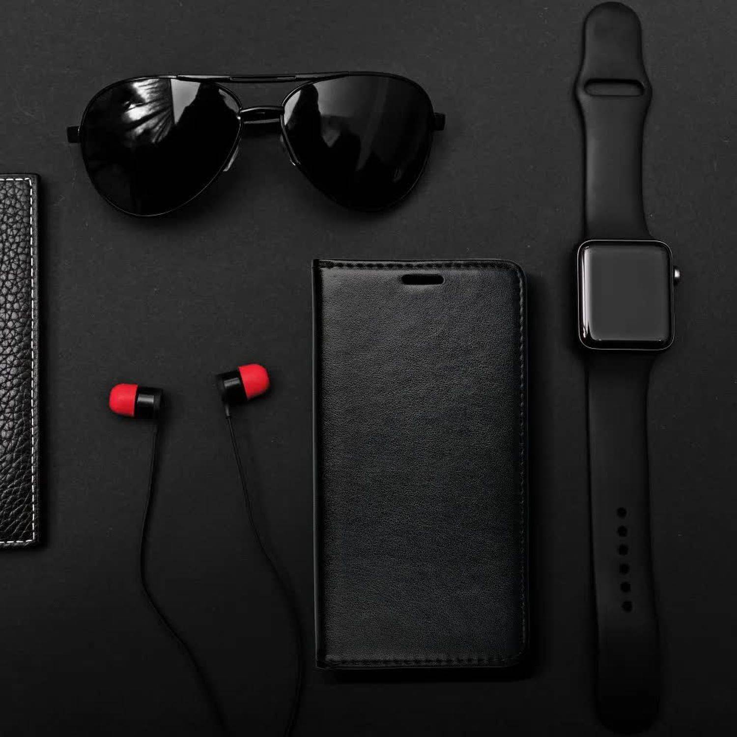 Hülle kompatibel mit Xiaomi Redmi 10 Kunstleder Handyhülle - Handy Case Schwarz