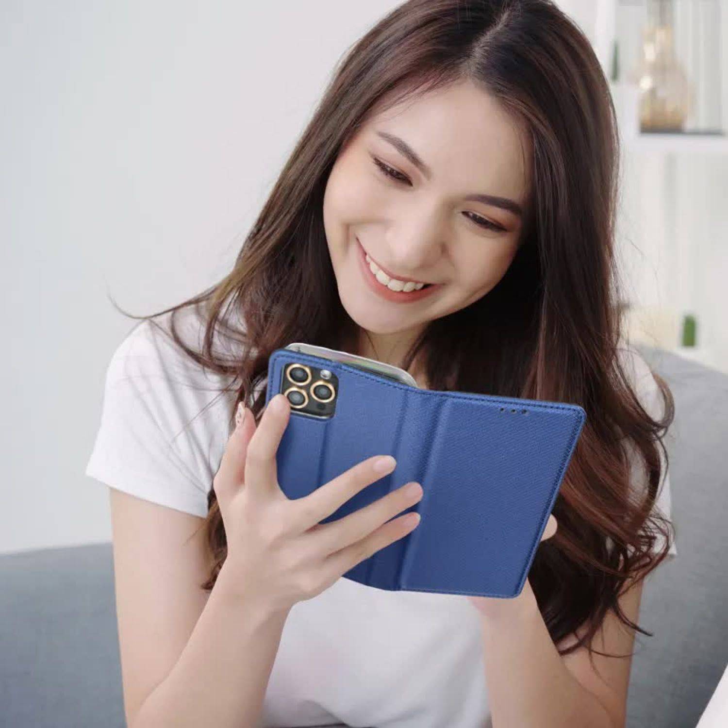 Hülle kompatibel mit Samsung Galaxy A03 Kunstleder Handyhülle - Handy Case Blau
