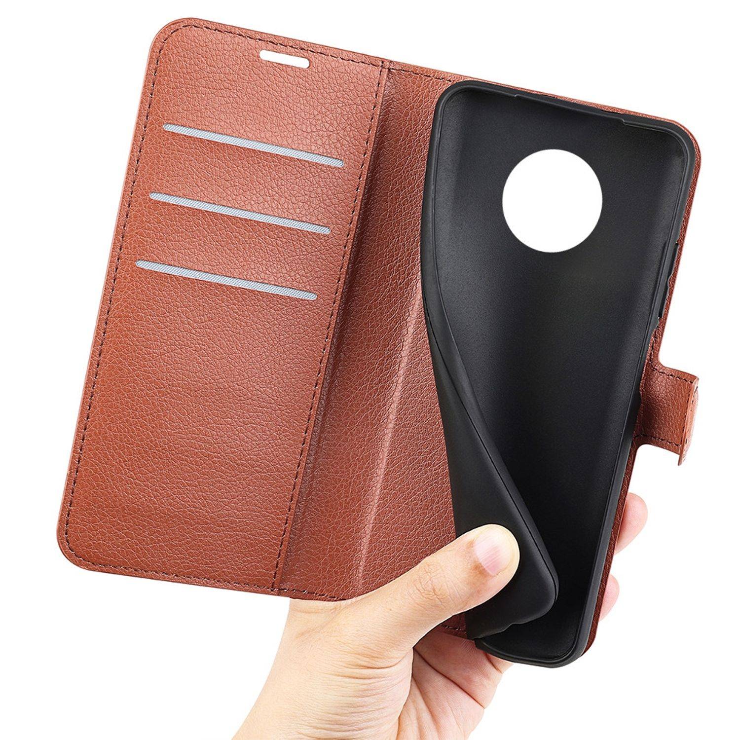 Hülle kompatibel mit Nokia G50 Kunstleder Handyhülle - Handy Case Braun