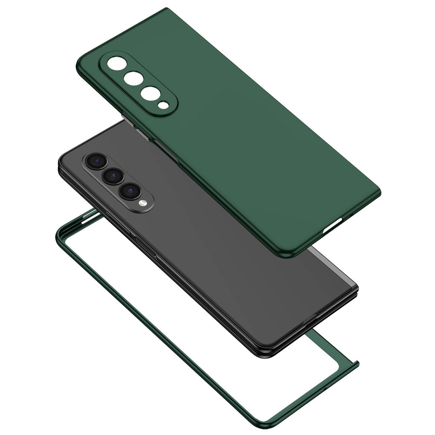 Hülle kompatibel mit Samsung Galaxy Z Fold4 5G Kunststoff Soft Handyhülle - Handy Case Dunkelgrün