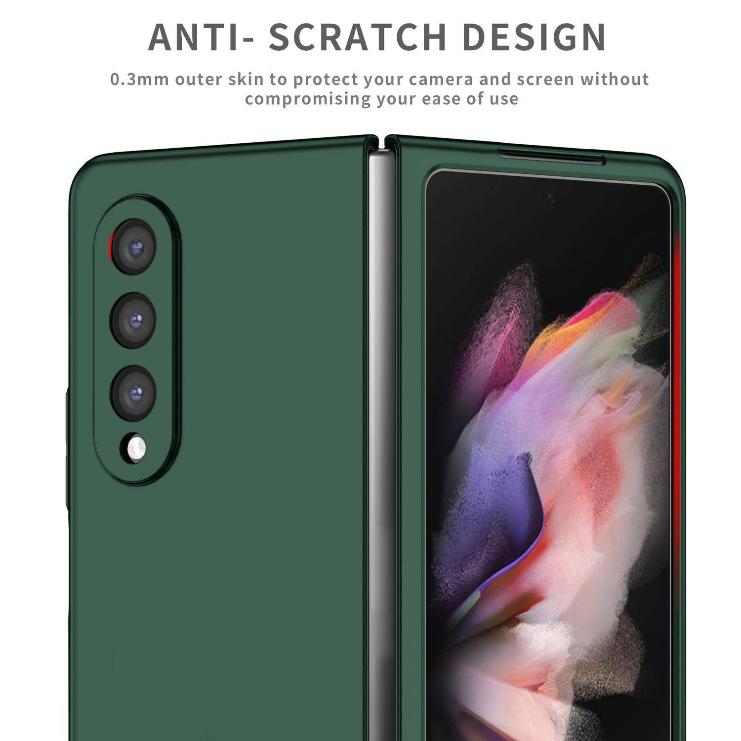 Hülle kompatibel mit Samsung Galaxy Z Fold4 5G Kunststoff Soft Handyhülle - Handy Case Dunkelgrün