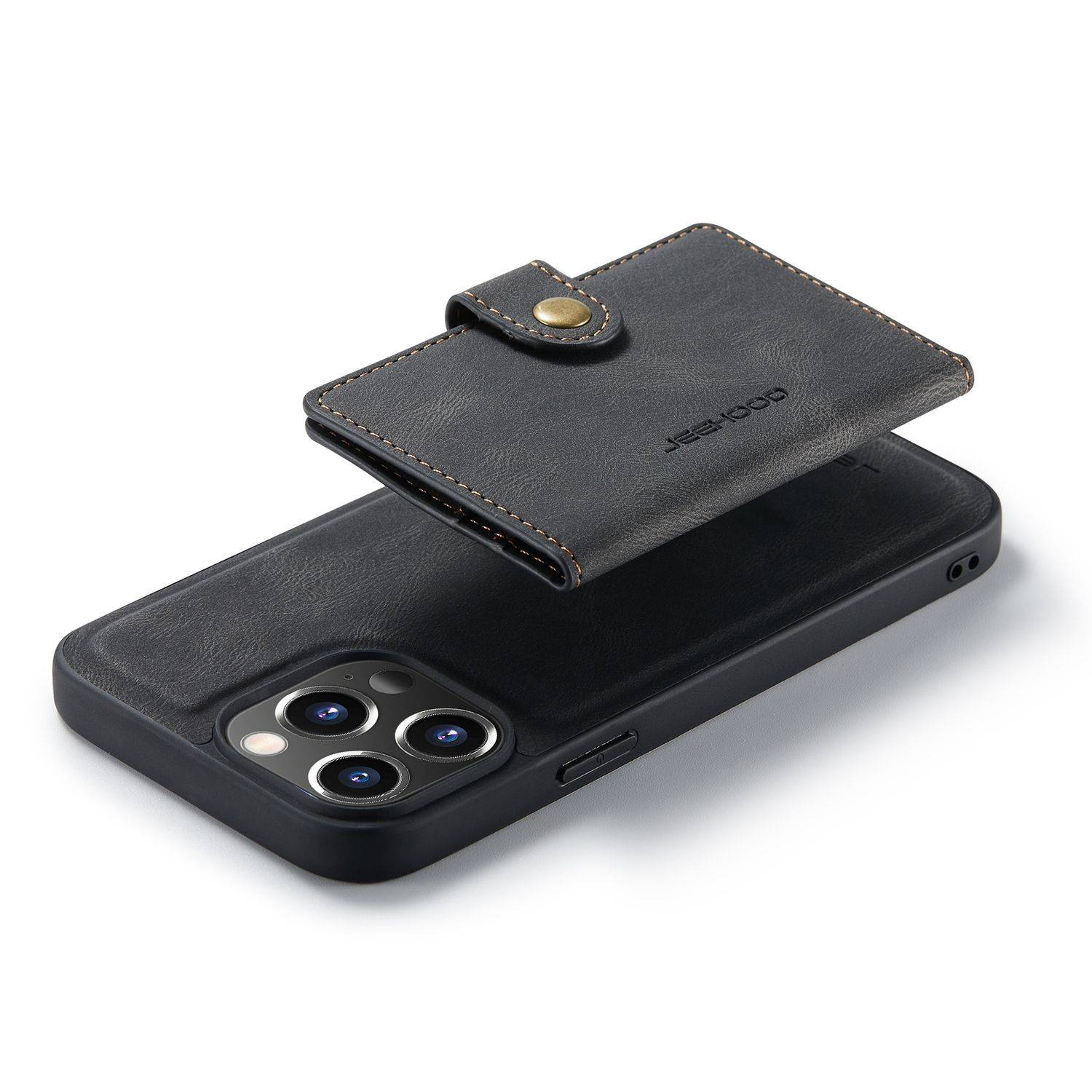Hülle kompatibel mit Apple iPhone 14 Pro Kunstleder Handyhülle - Handy Case Schwarz