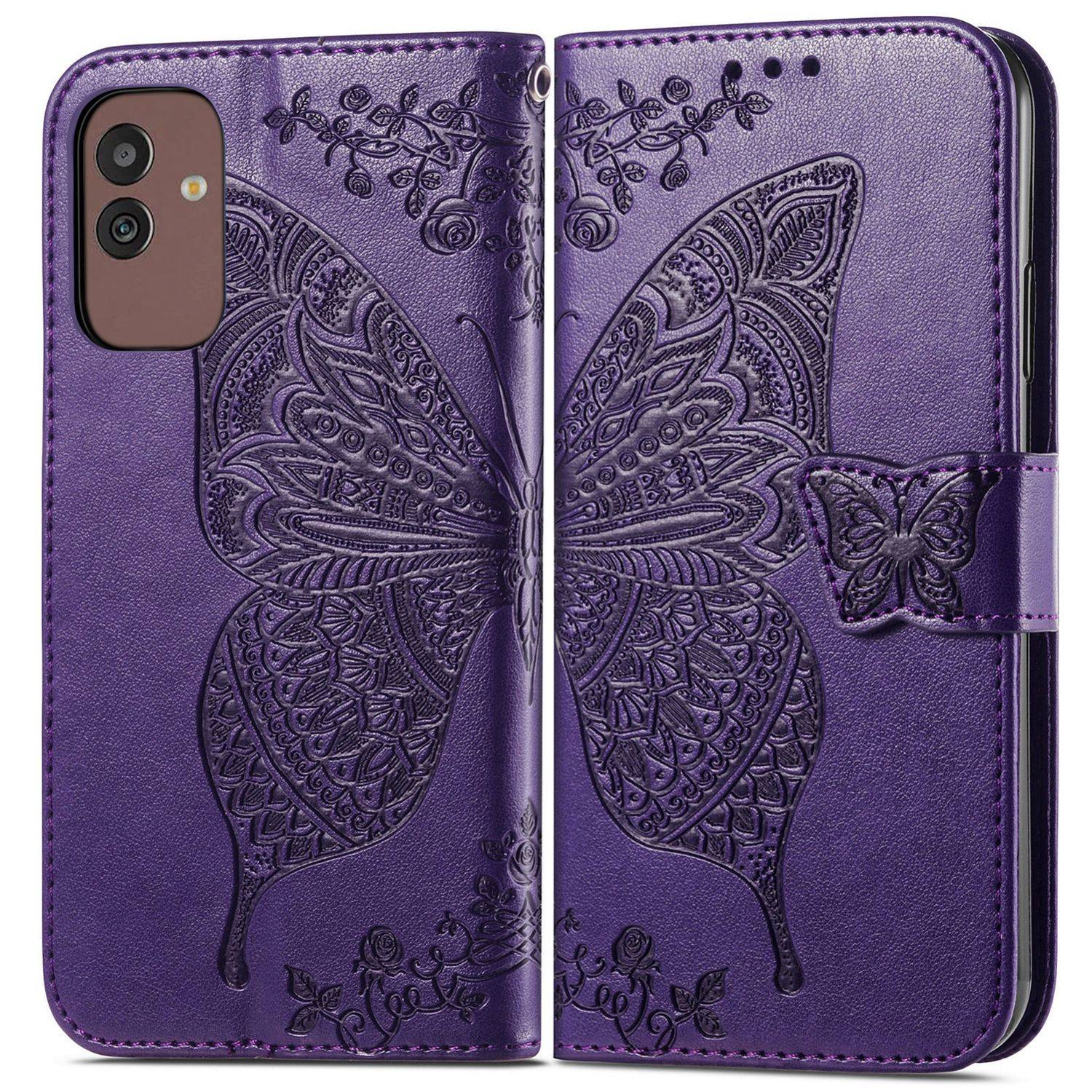 Hülle kompatibel mit Samsung Galaxy M13 5G Kunstleder Handyhülle - Handy Case Dunkelviolett